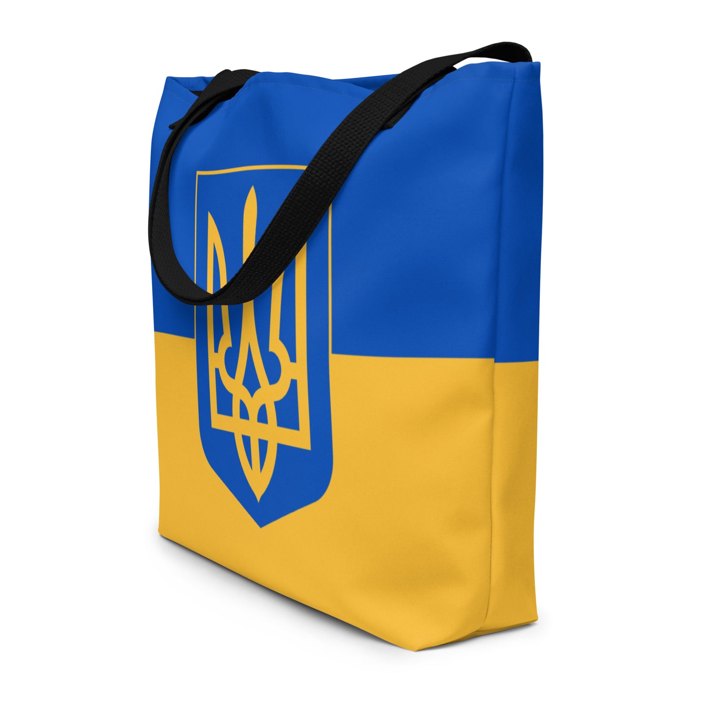 Large Tote Bag with Pocket - Trident & Flag