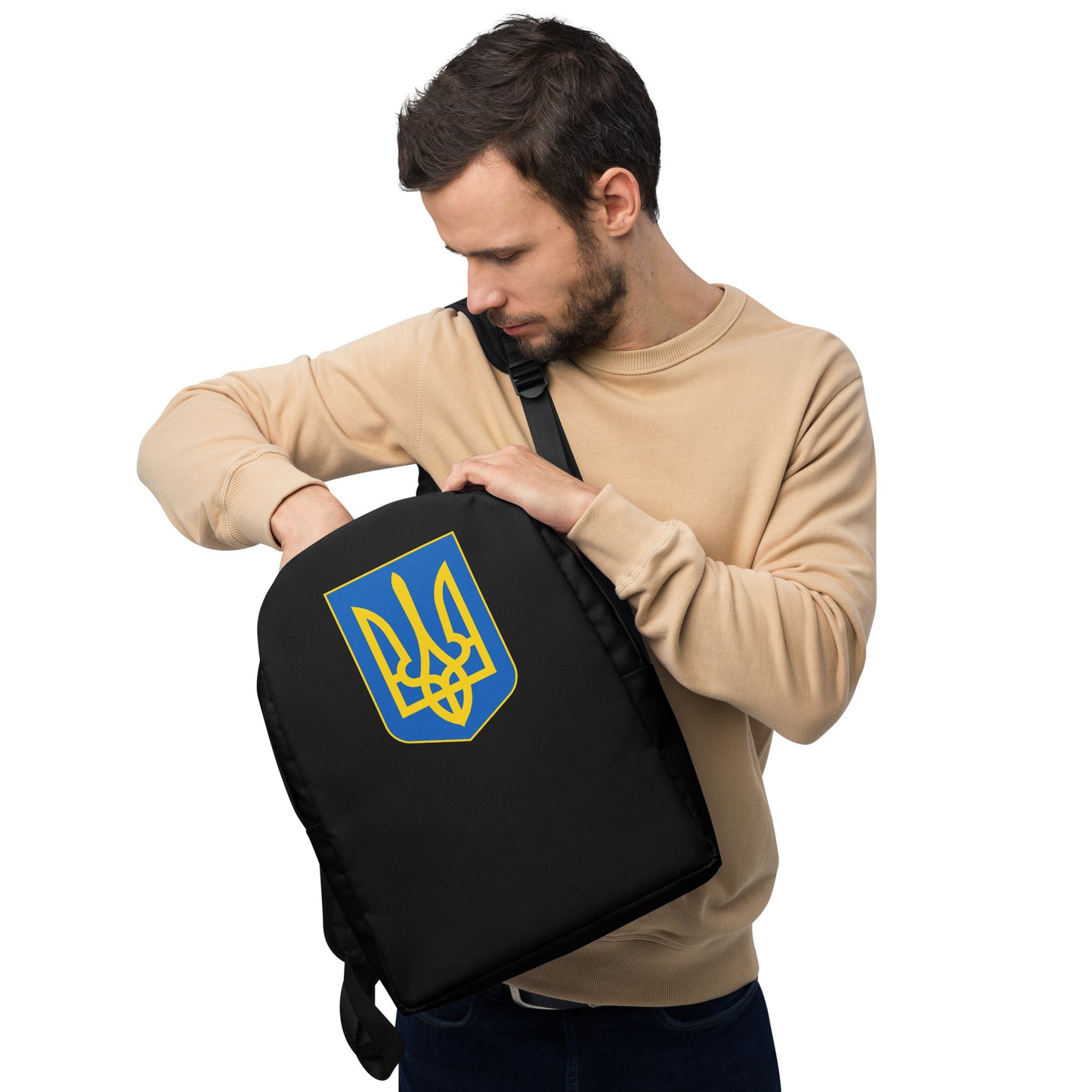 Streamlined Black Backpack - Trident