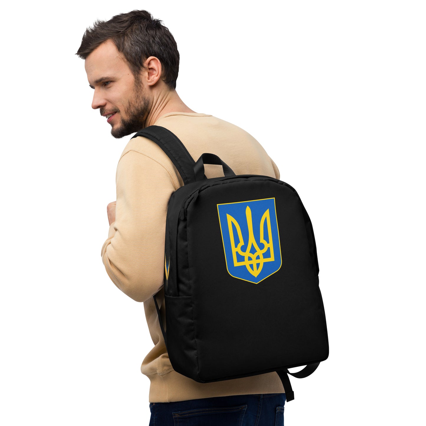Streamlined Black Backpack - Trident
