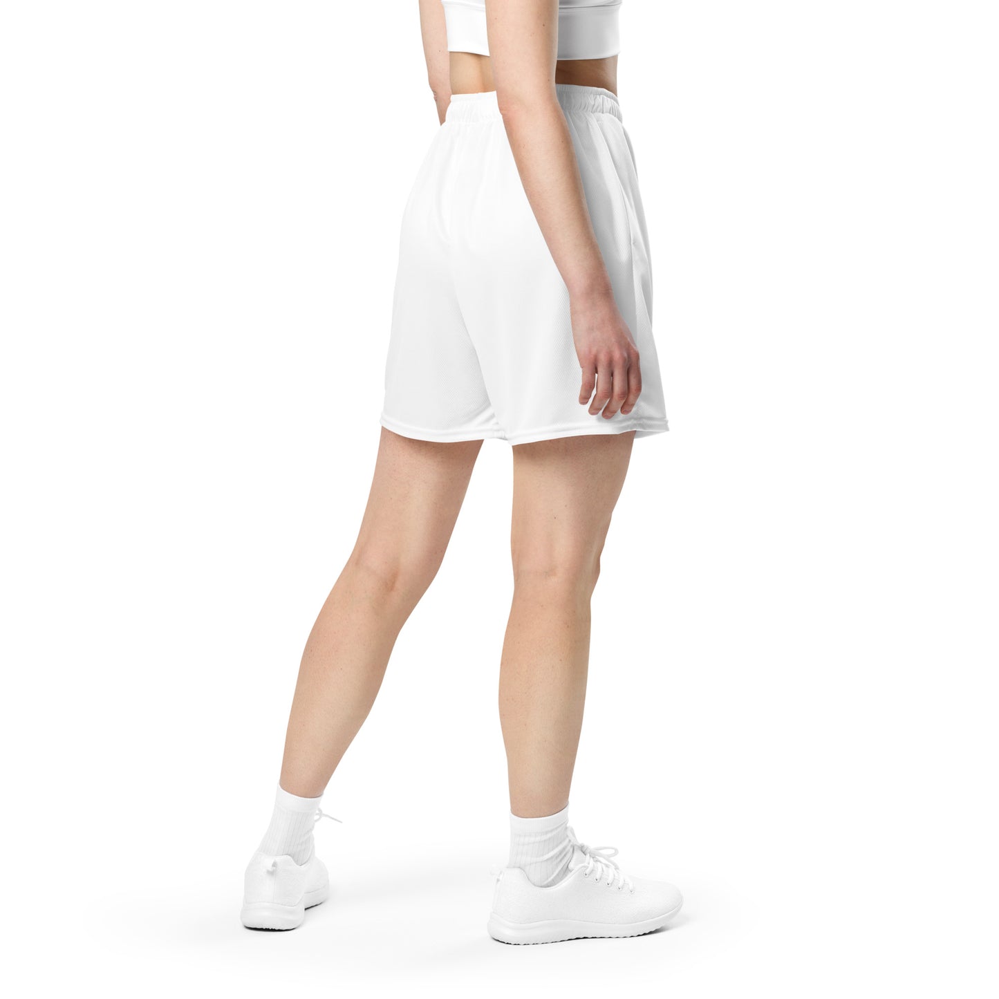 Unisex White Mesh Shorts - Ukraine Matters Logo