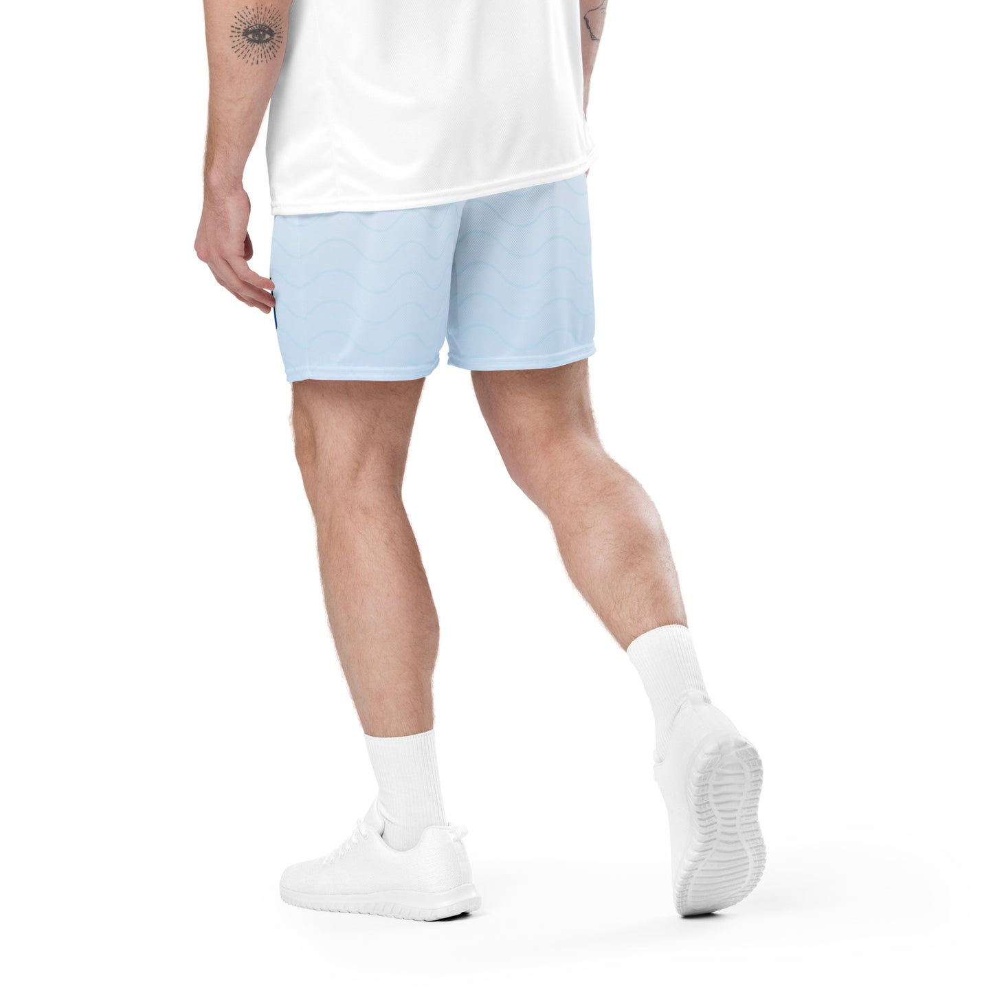 Unisex Blue Fade Mesh Shorts - Trident