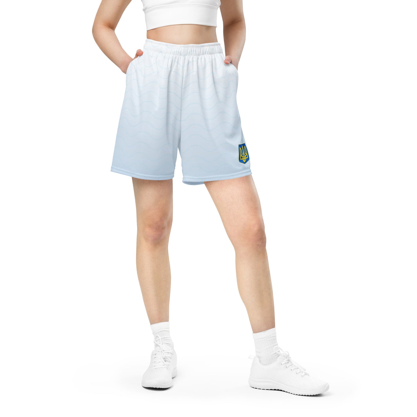 Unisex Blue Fade Mesh Shorts - Trident