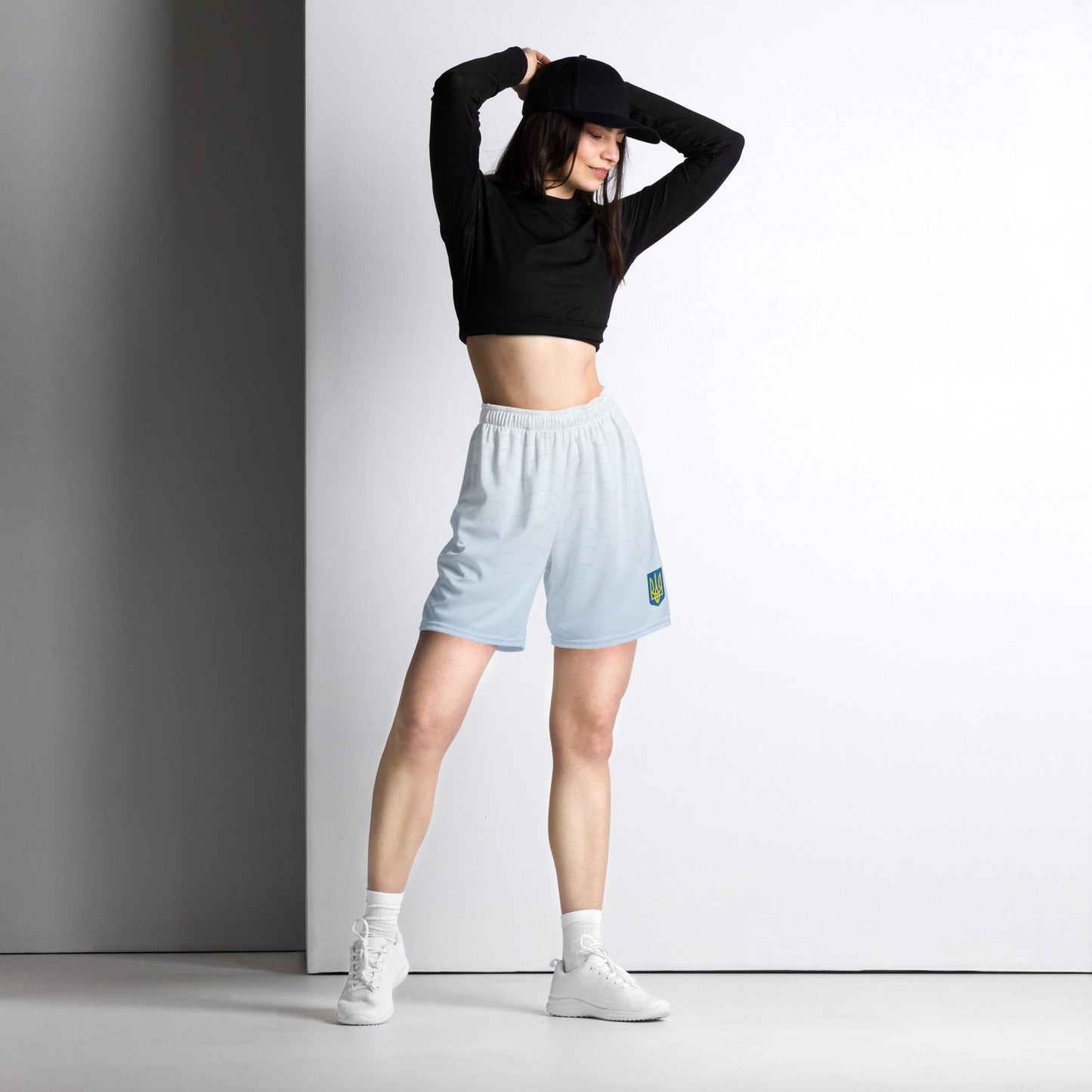 Unisex Blue Fade Mesh Shorts - Trident