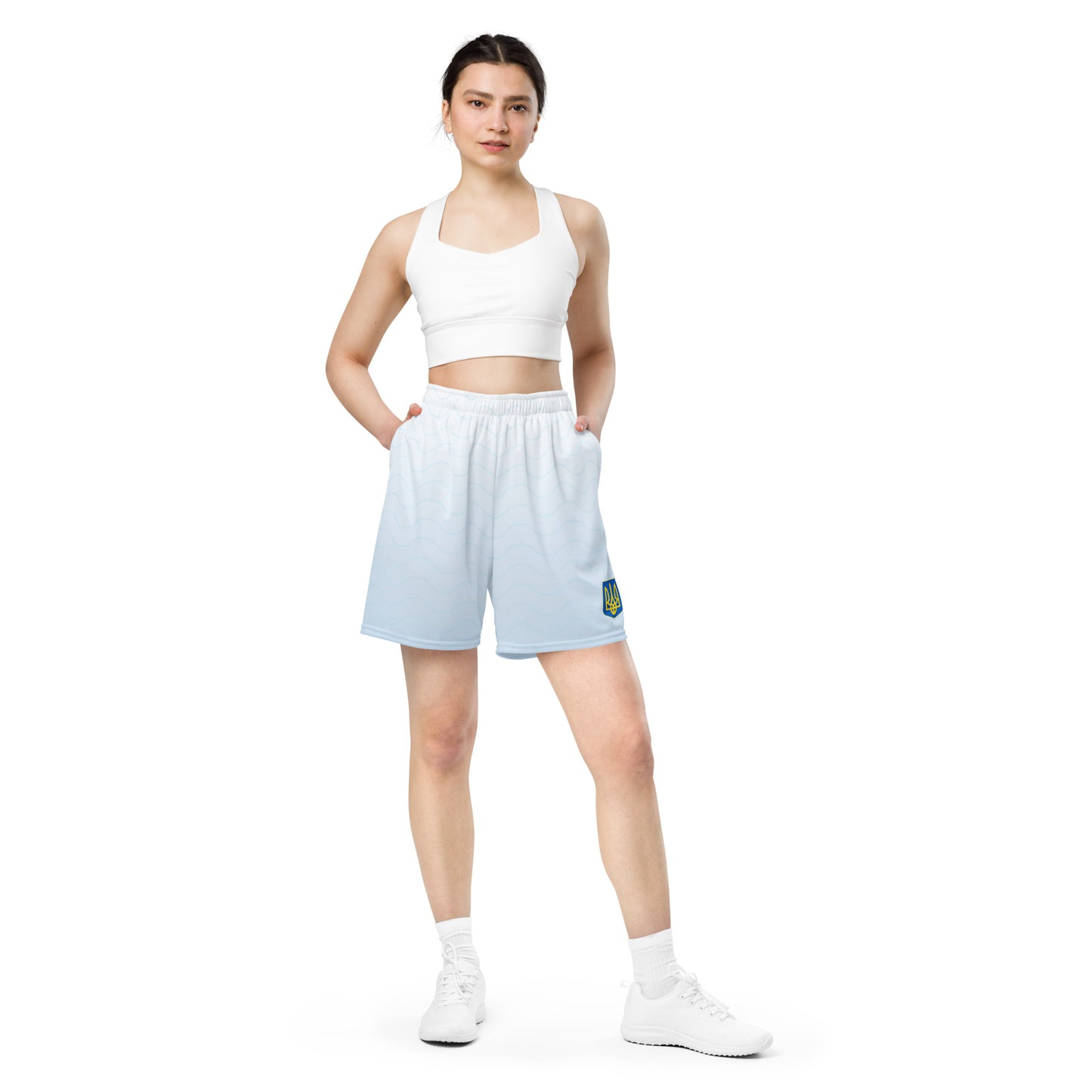 Unisex Blue Fade Mesh Shorts - Trident