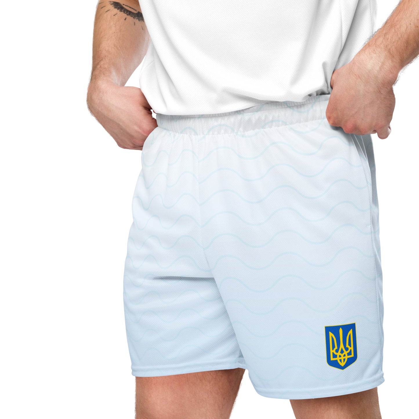 Unisex Blue Fade Mesh Shorts - Trident