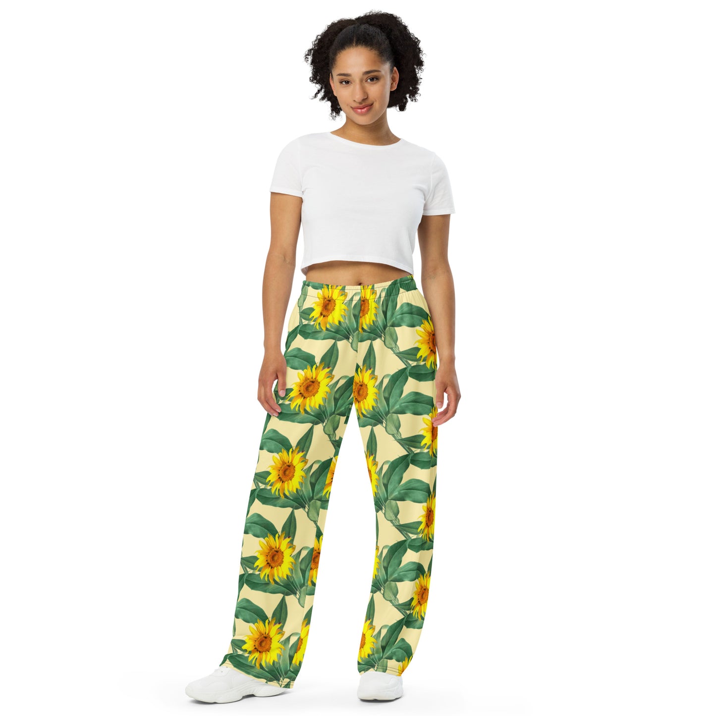 Unisex Wide-leg Pants - Sunflower Beauty