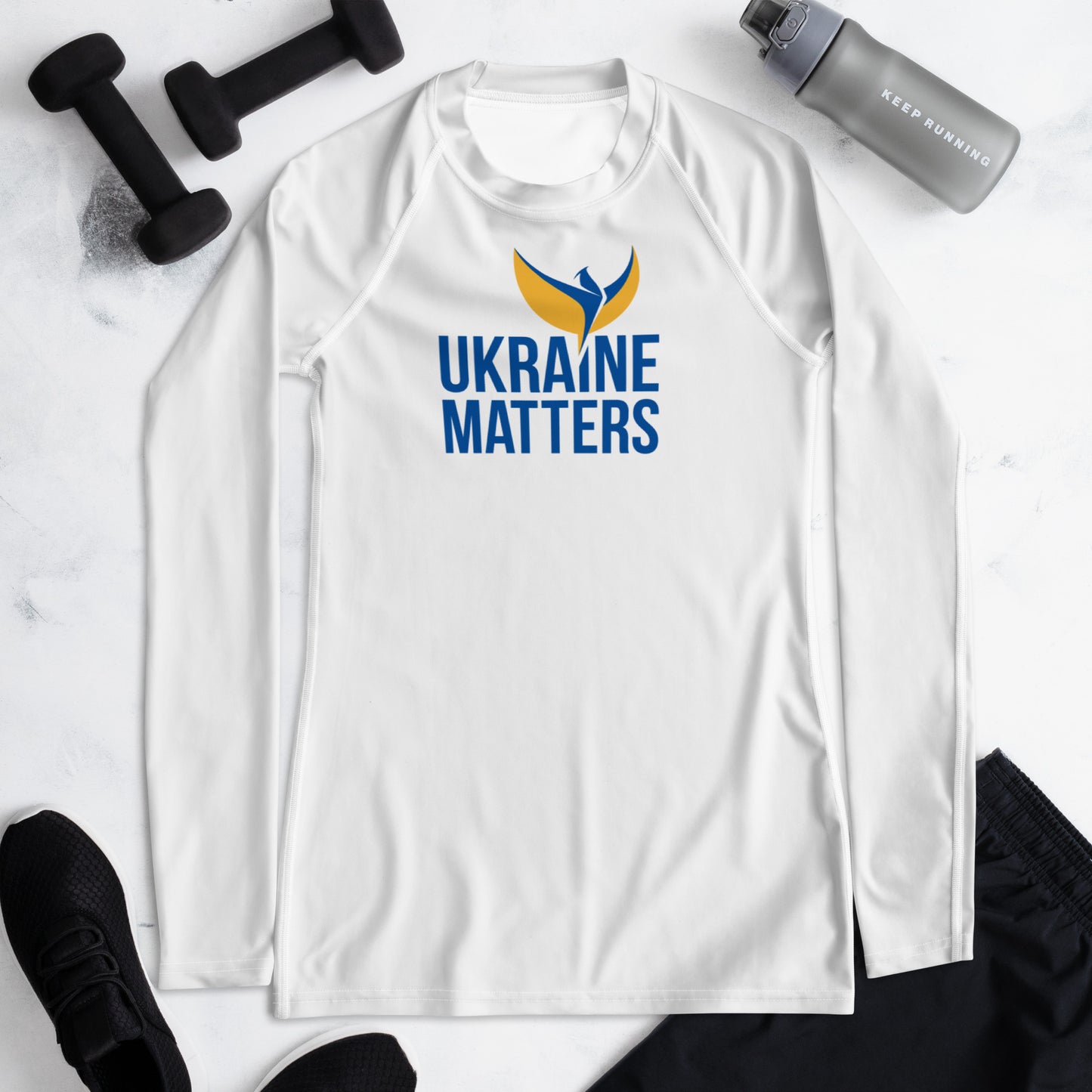 Women's Rash Guard Shirt - Ukraine Matters Logo