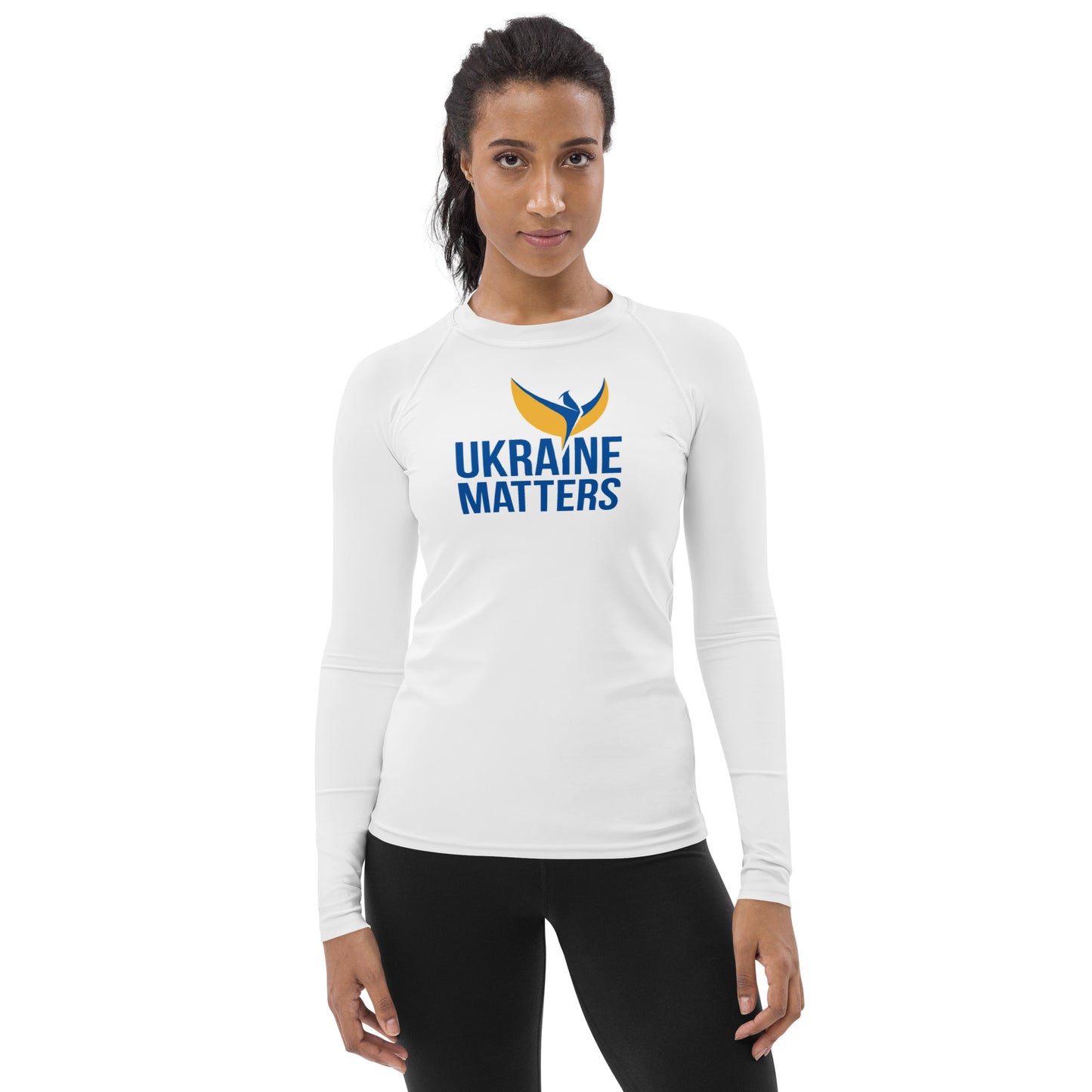 Women's Rash Guard Shirt - Ukraine Matters Logo