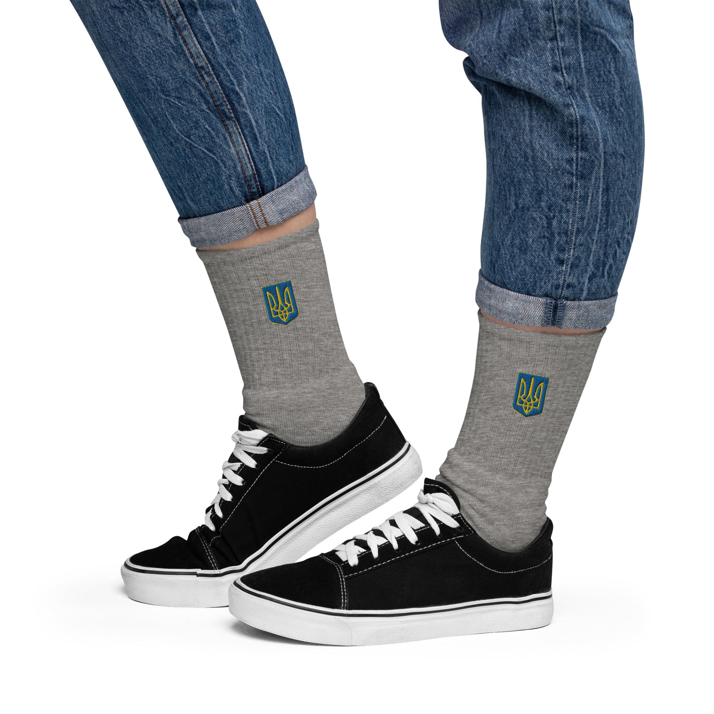 Embroidered Socks - Trident Both Sides