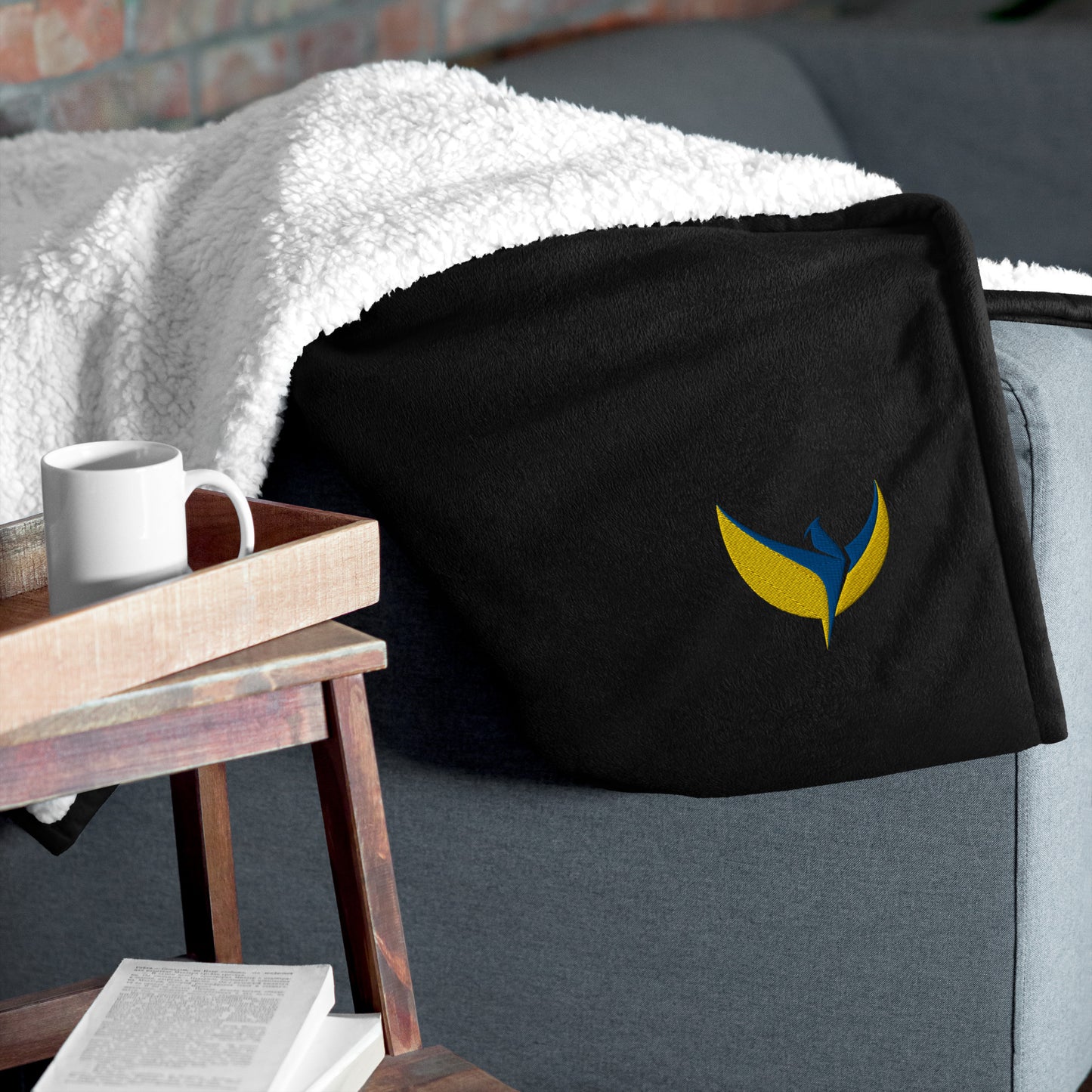 Premium Sherpa Blanket - Embroidered Phoenix (small)