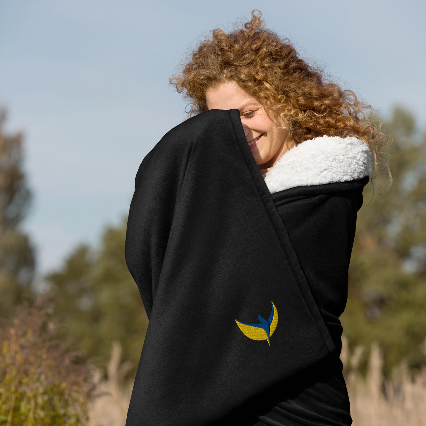 Premium Sherpa Blanket - Embroidered Phoenix (small)