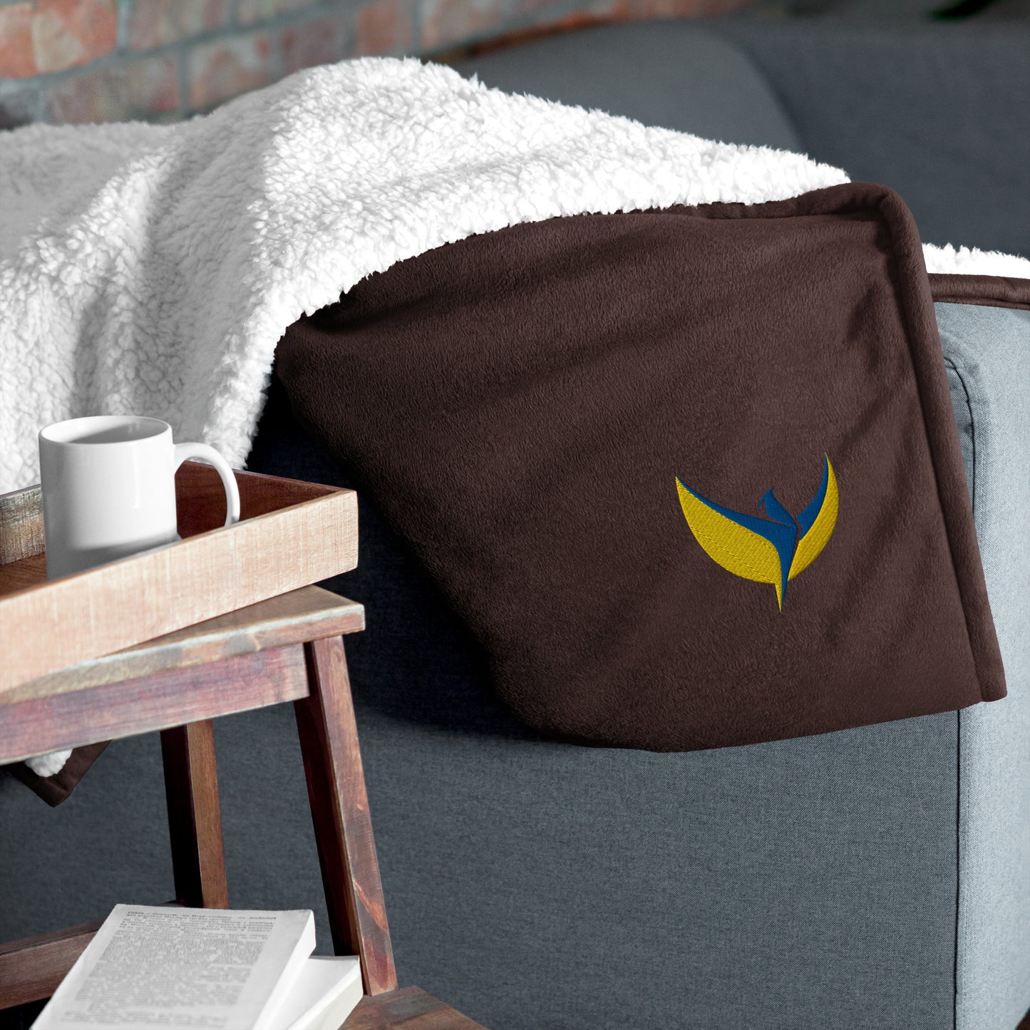 Premium Sherpa Blanket - Embroidered Phoenix (small)