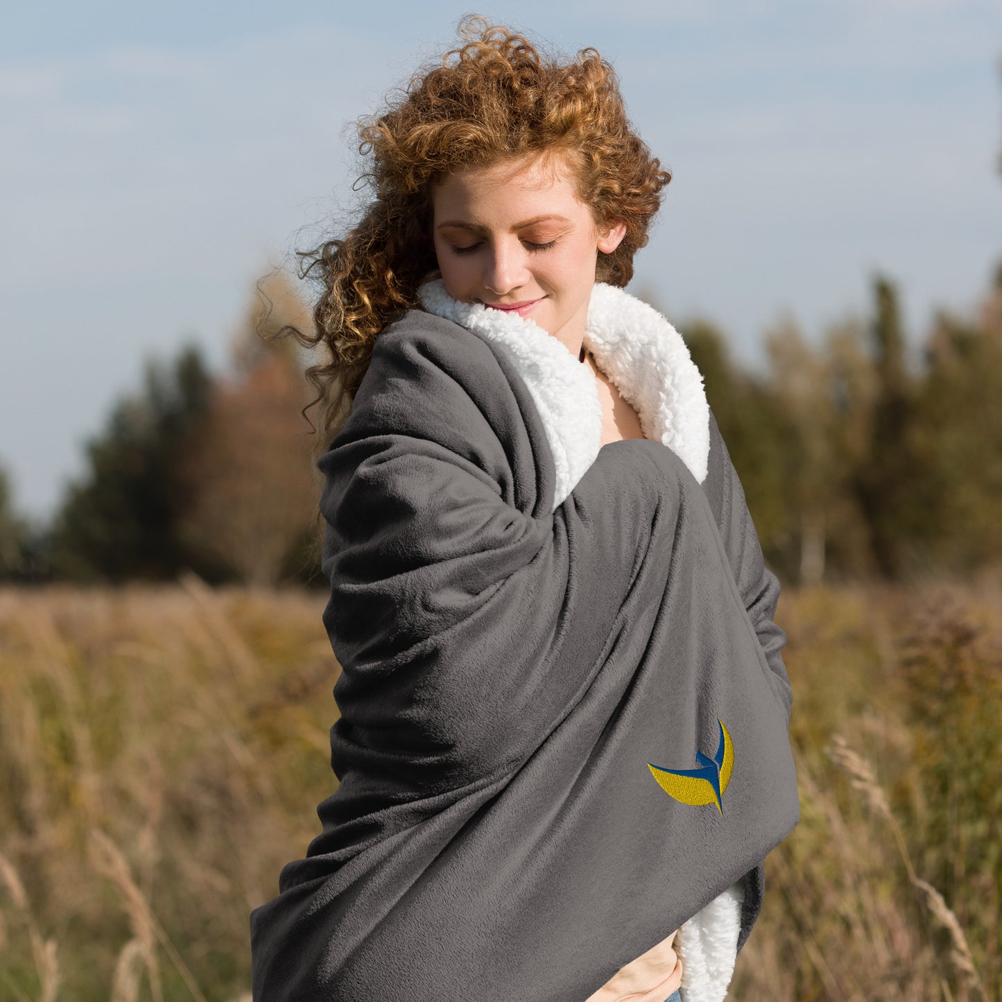 Premium Sherpa Blanket - Embroidered Phoenix (small)