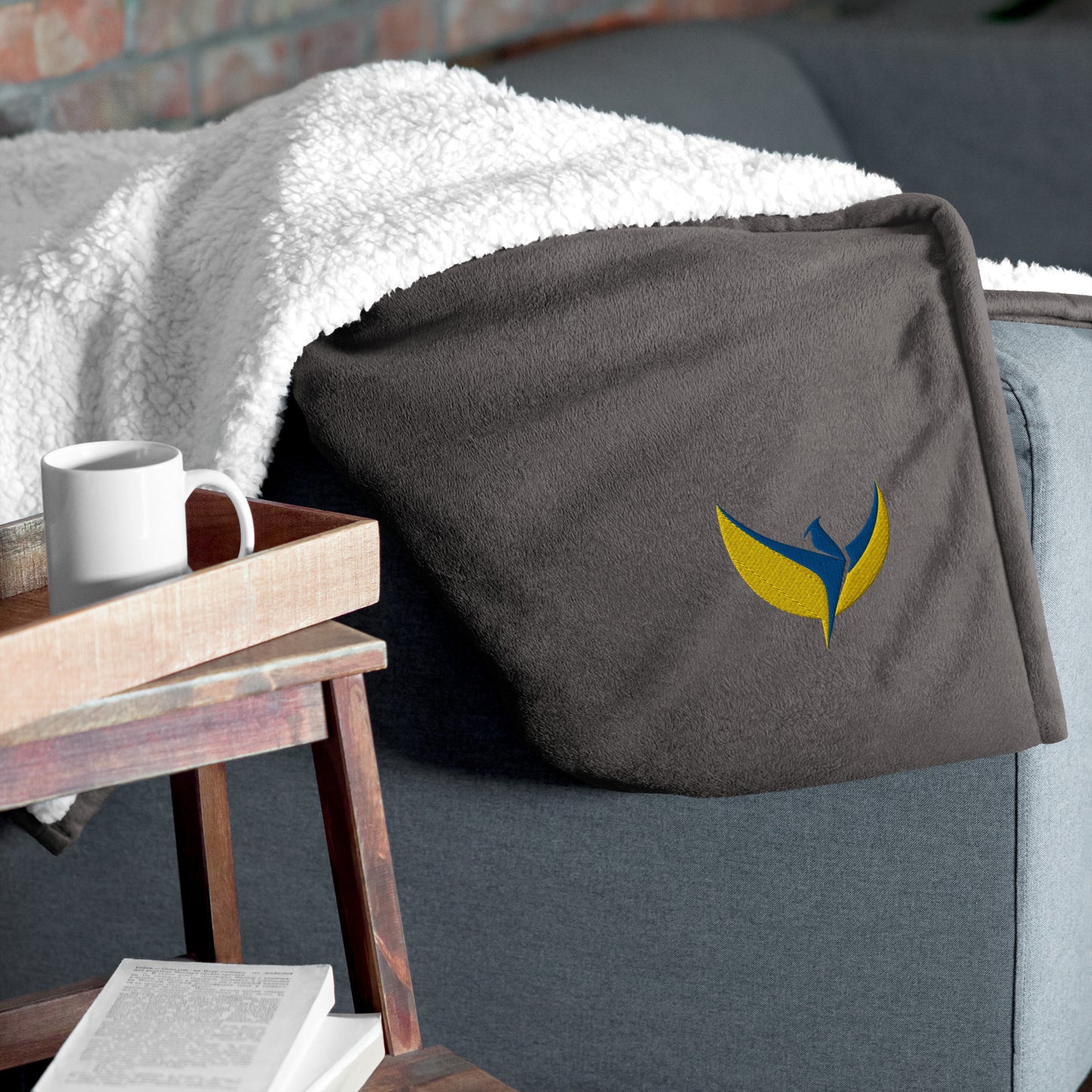 Premium Sherpa Blanket - Embroidered Phoenix (small)