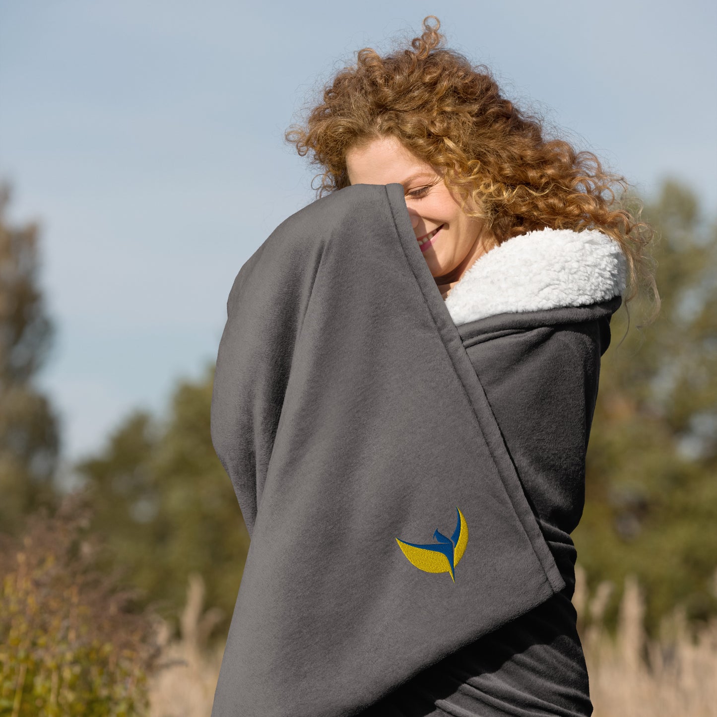 Premium Sherpa Blanket - Embroidered Phoenix (small)