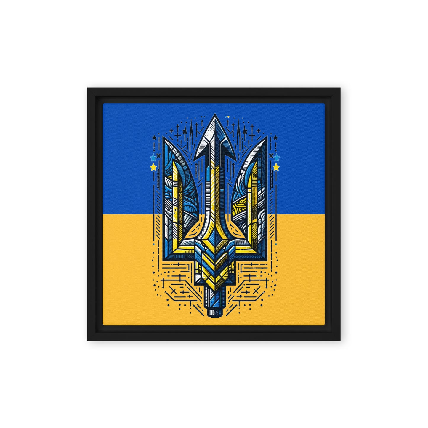 Framed Canvas Painting - Alternative Trident & Flag