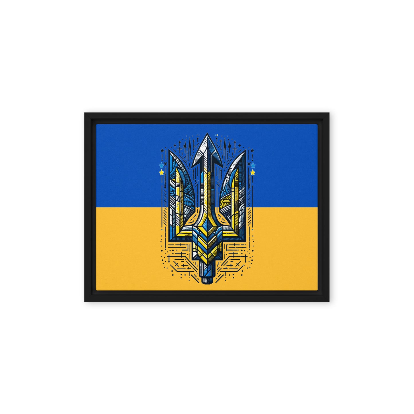Framed Canvas Painting - Alternative Trident & Flag