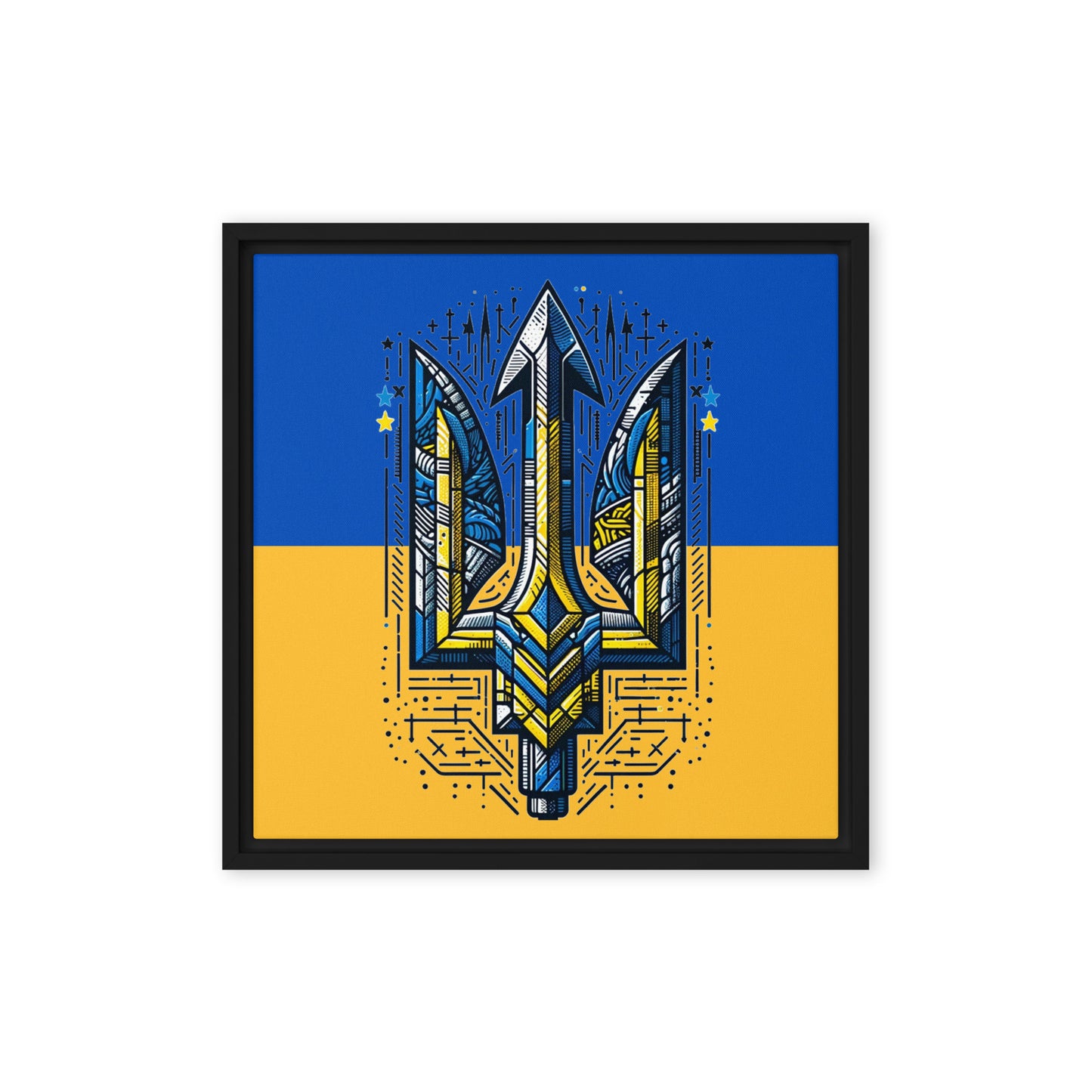 Framed Canvas Painting - Alternative Trident & Flag