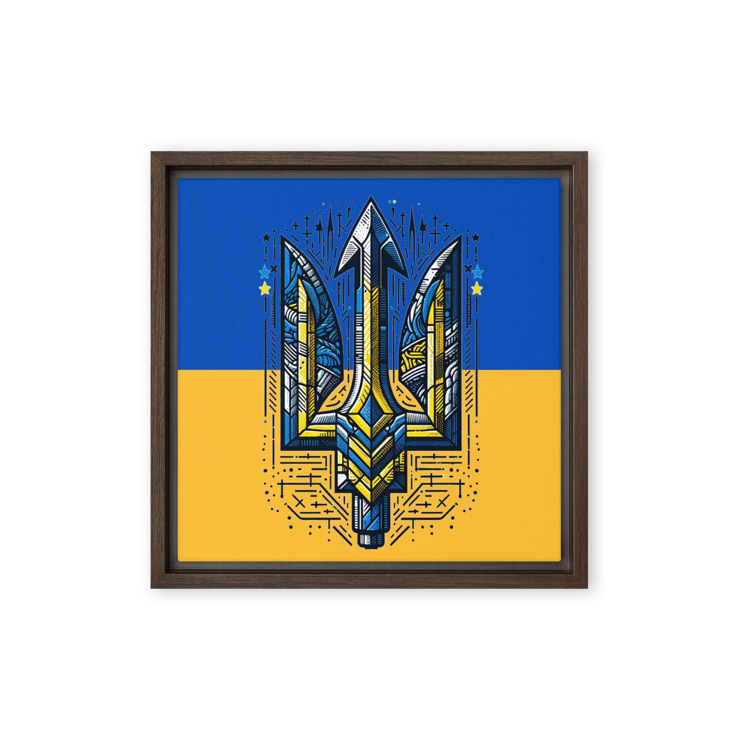 Framed Canvas Painting - Alternative Trident & Flag