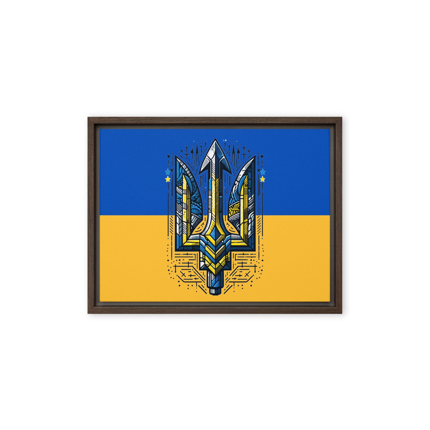 Framed Canvas Painting - Alternative Trident & Flag