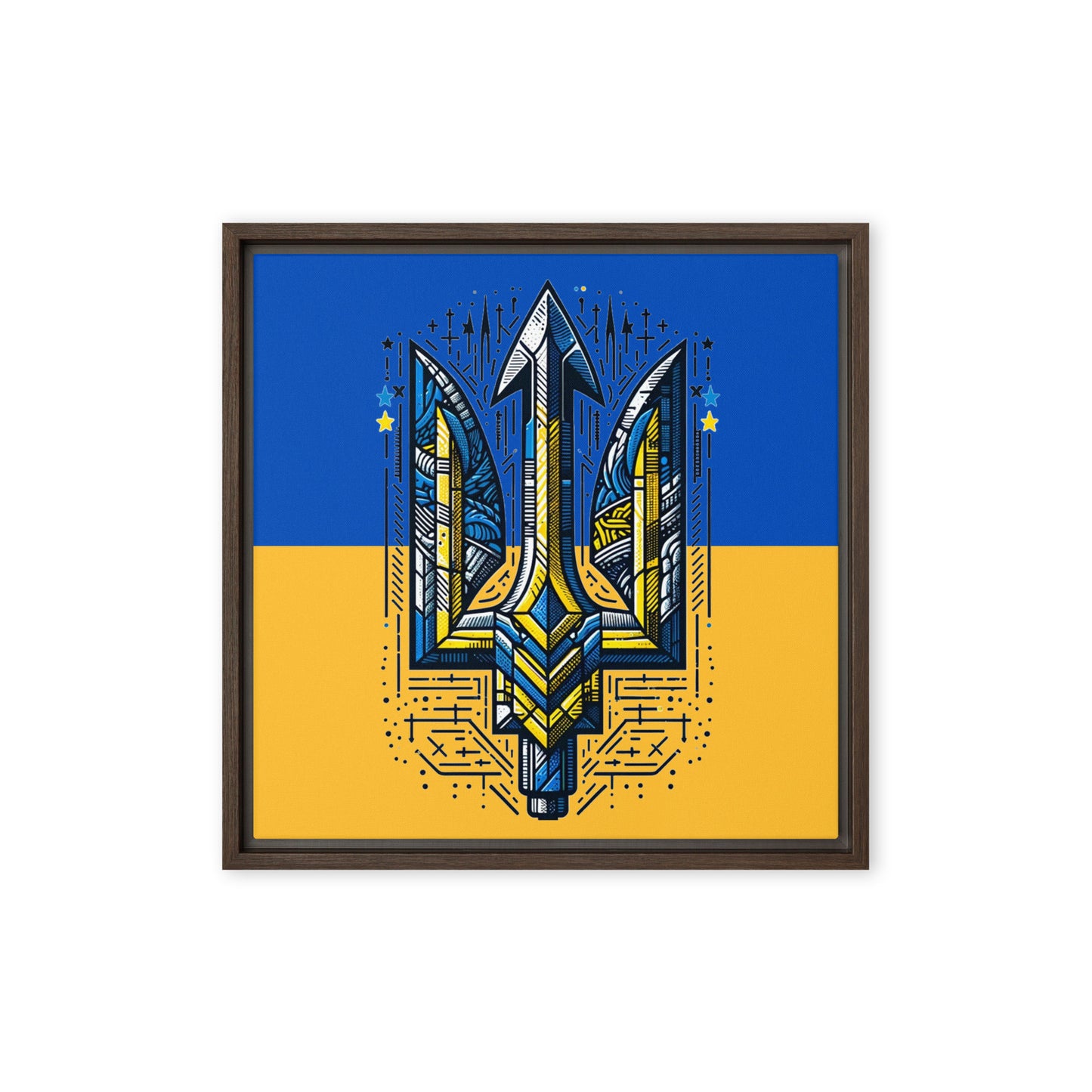 Framed Canvas Painting - Alternative Trident & Flag