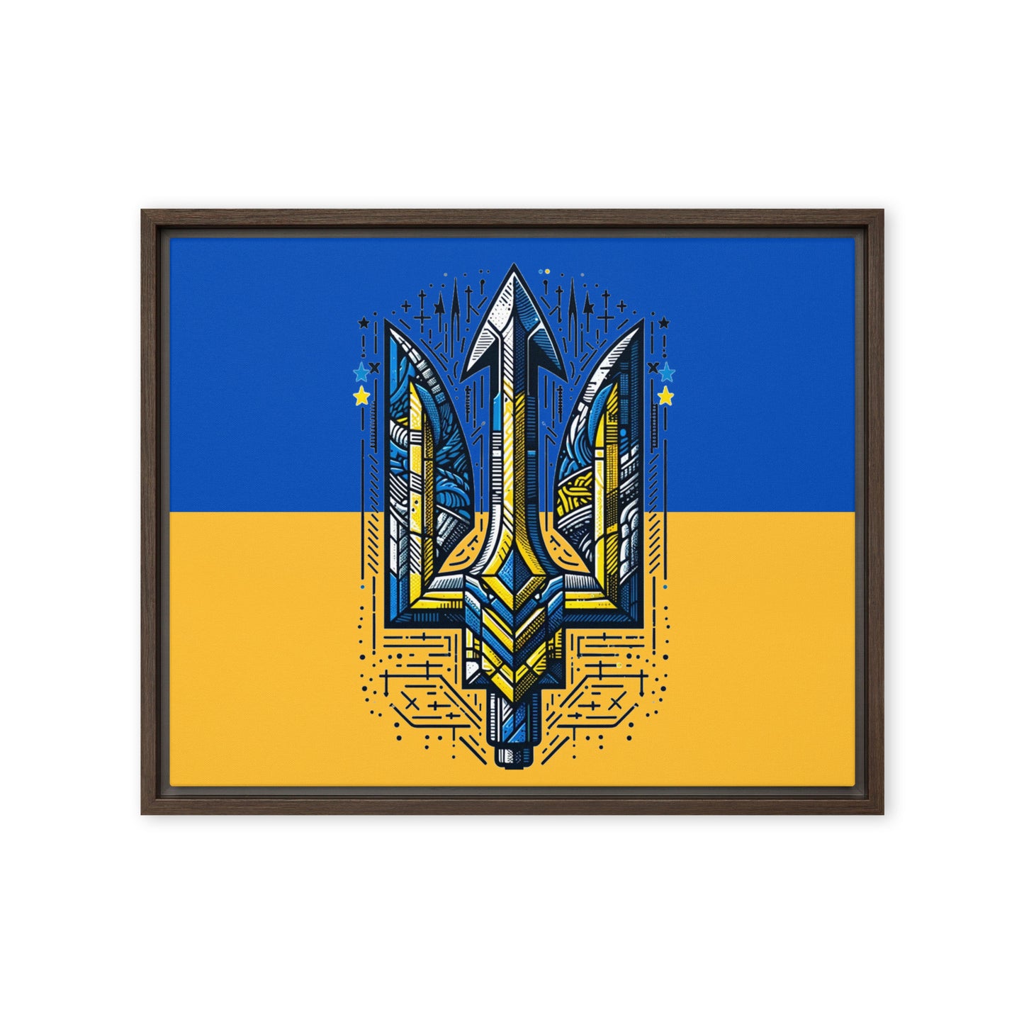 Framed Canvas Painting - Alternative Trident & Flag