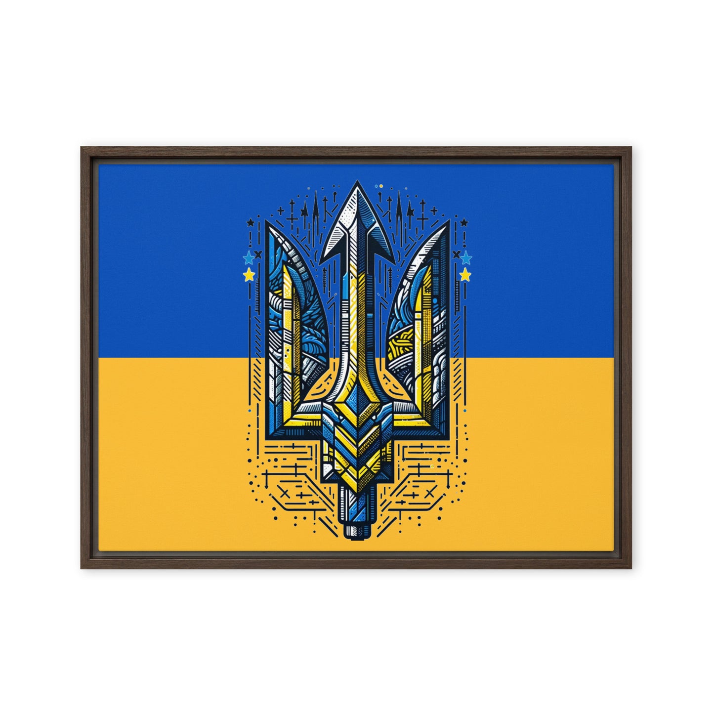 Framed Canvas Painting - Alternative Trident & Flag