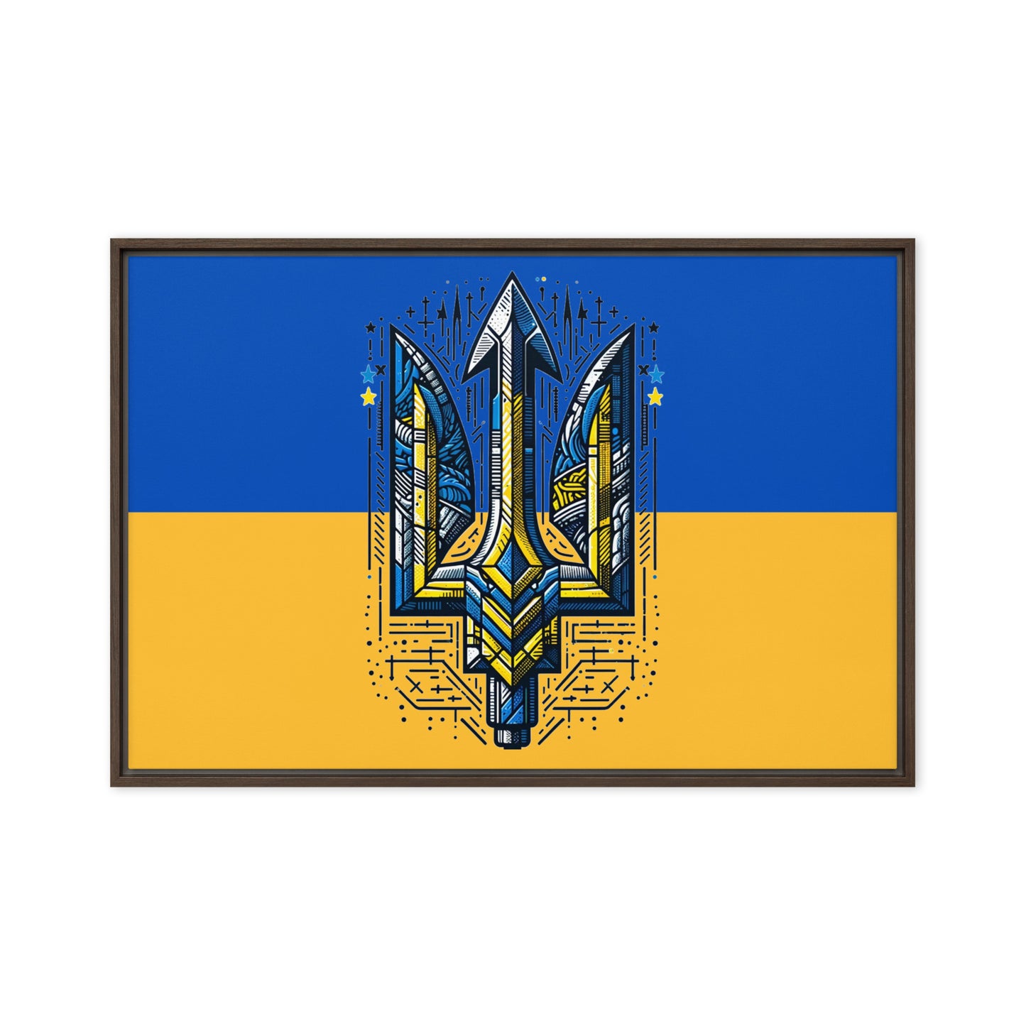 Framed Canvas Painting - Alternative Trident & Flag