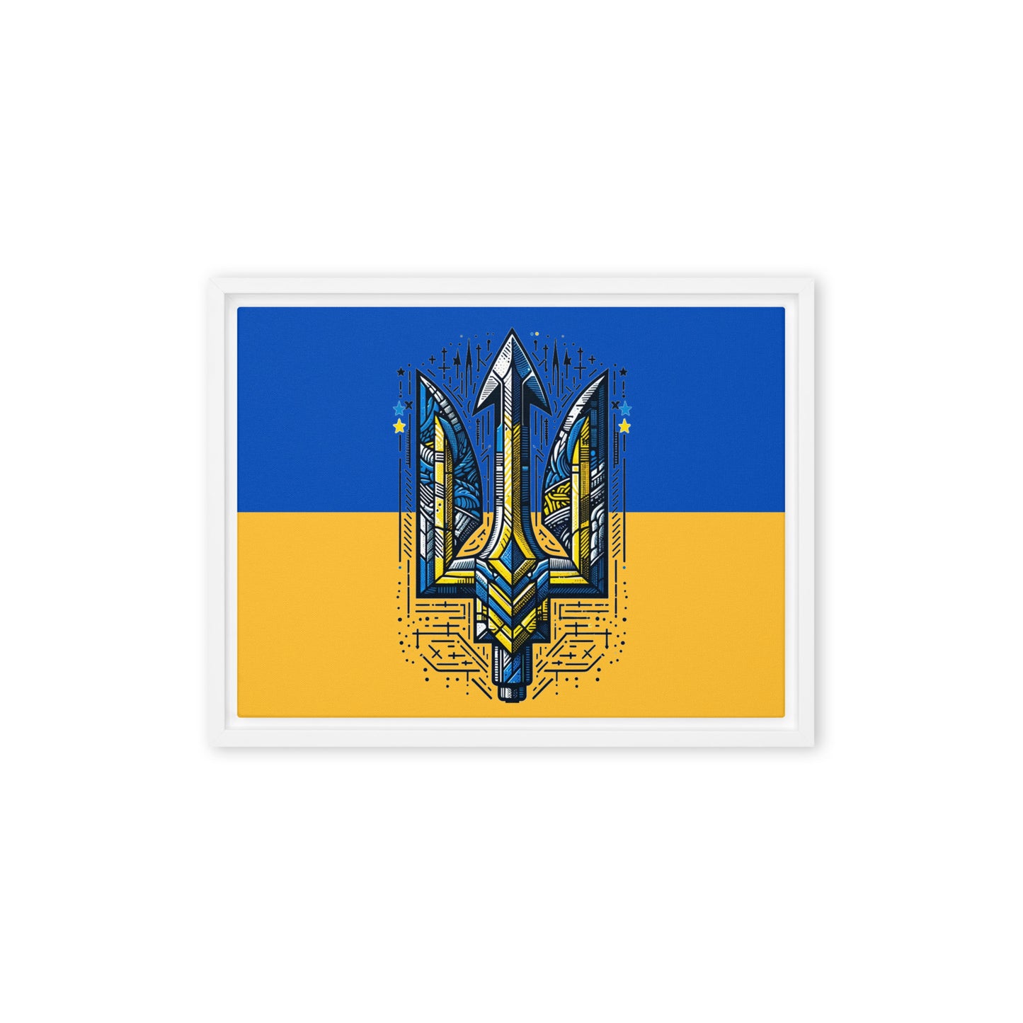 Framed Canvas Painting - Alternative Trident & Flag