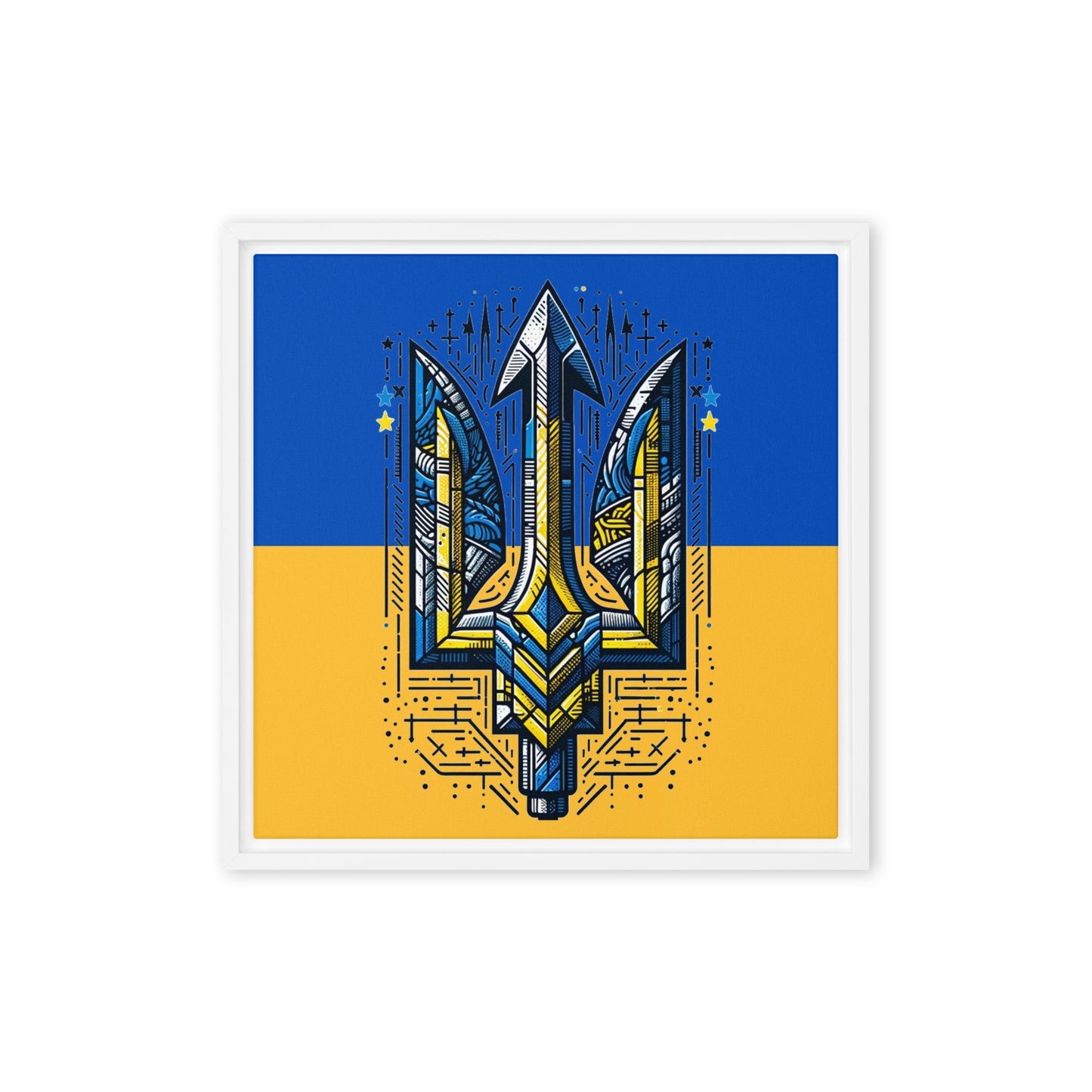 Framed Canvas Painting - Alternative Trident & Flag