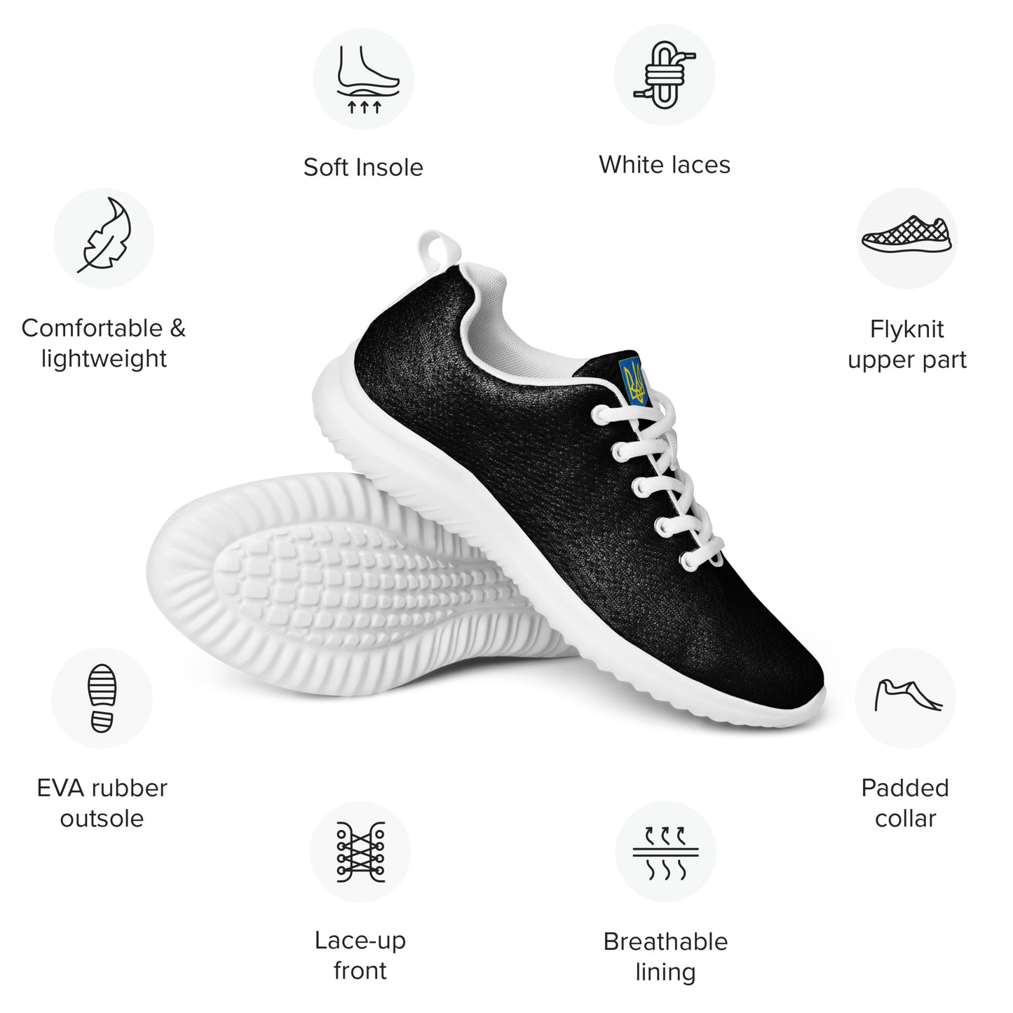 Men’s Black Athletic Shoes - Trident