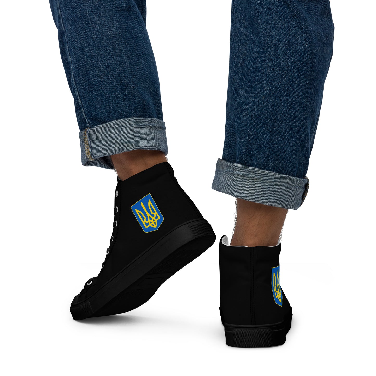 Men’s High Top Black Canvas Shoes - Trident