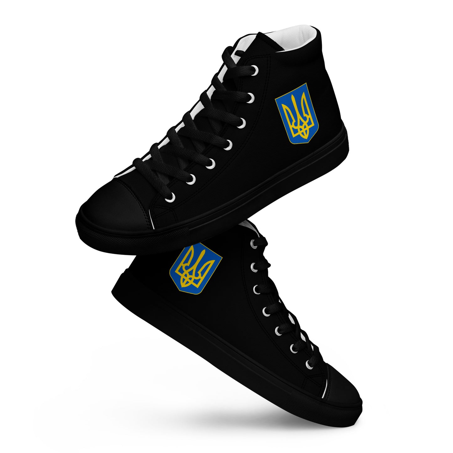 Men’s High Top Black Canvas Shoes - Trident