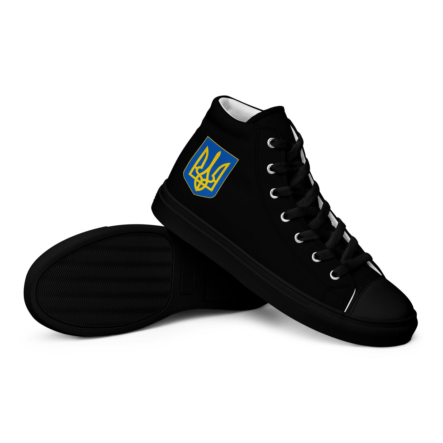 Men’s High Top Black Canvas Shoes - Trident