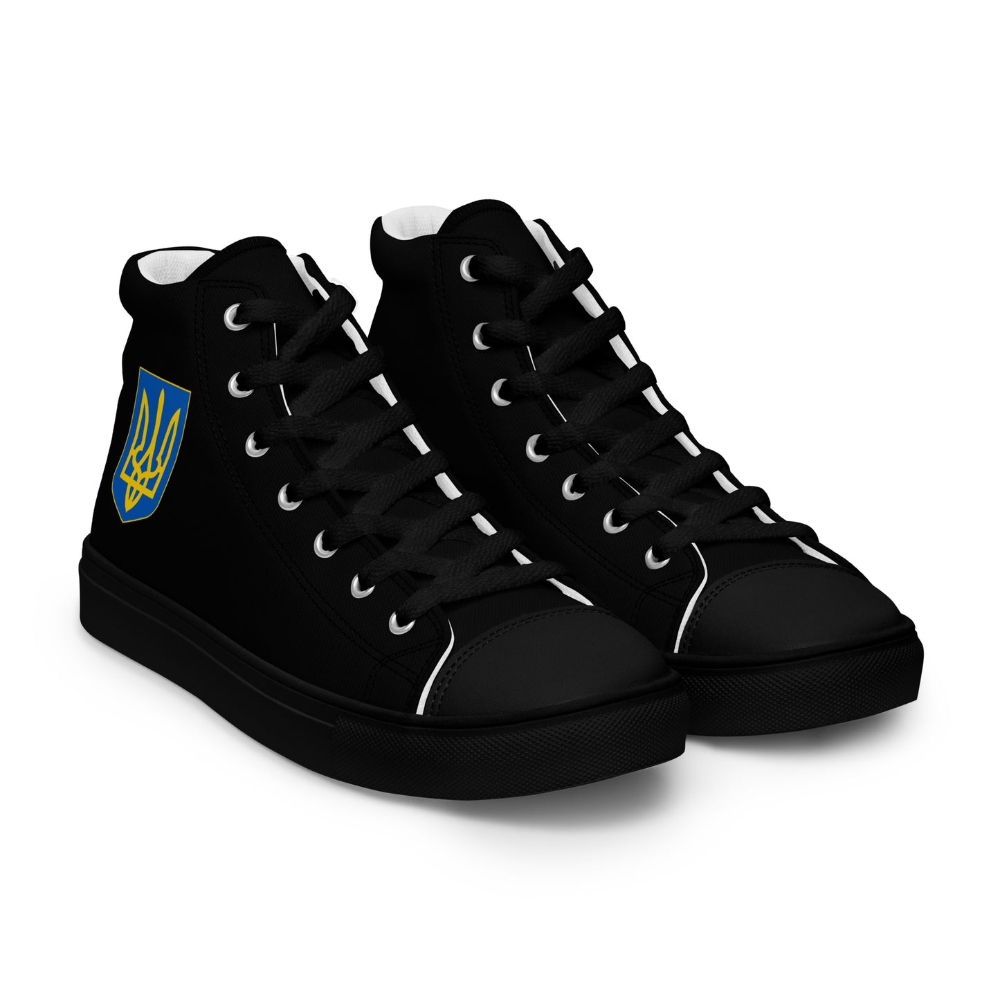 Men’s High Top Black Canvas Shoes - Trident