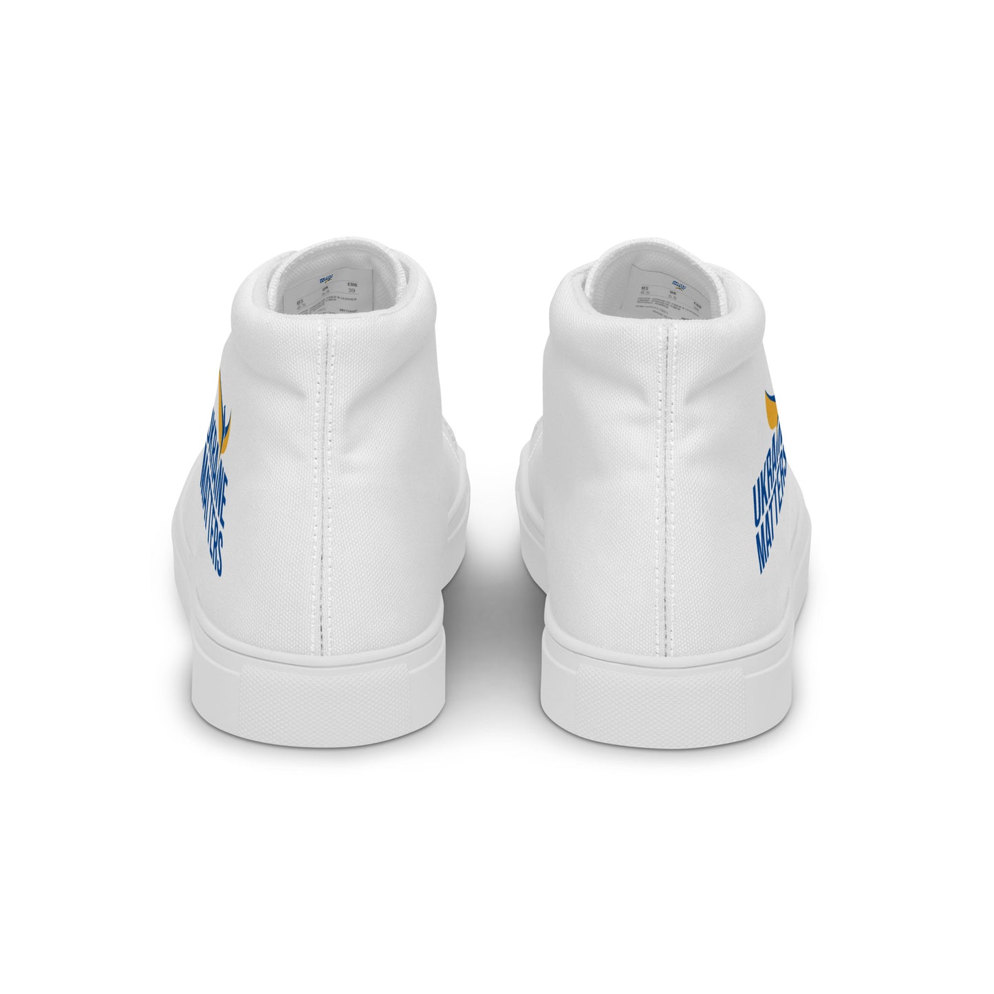 Men’s High Top Canvas Shoes - Ukraine Matters Logo