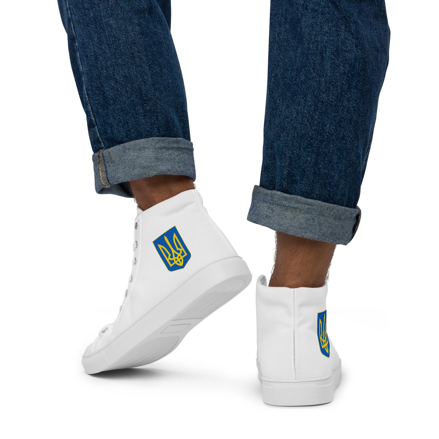 Men’s High Top White Canvas Shoes - Trident
