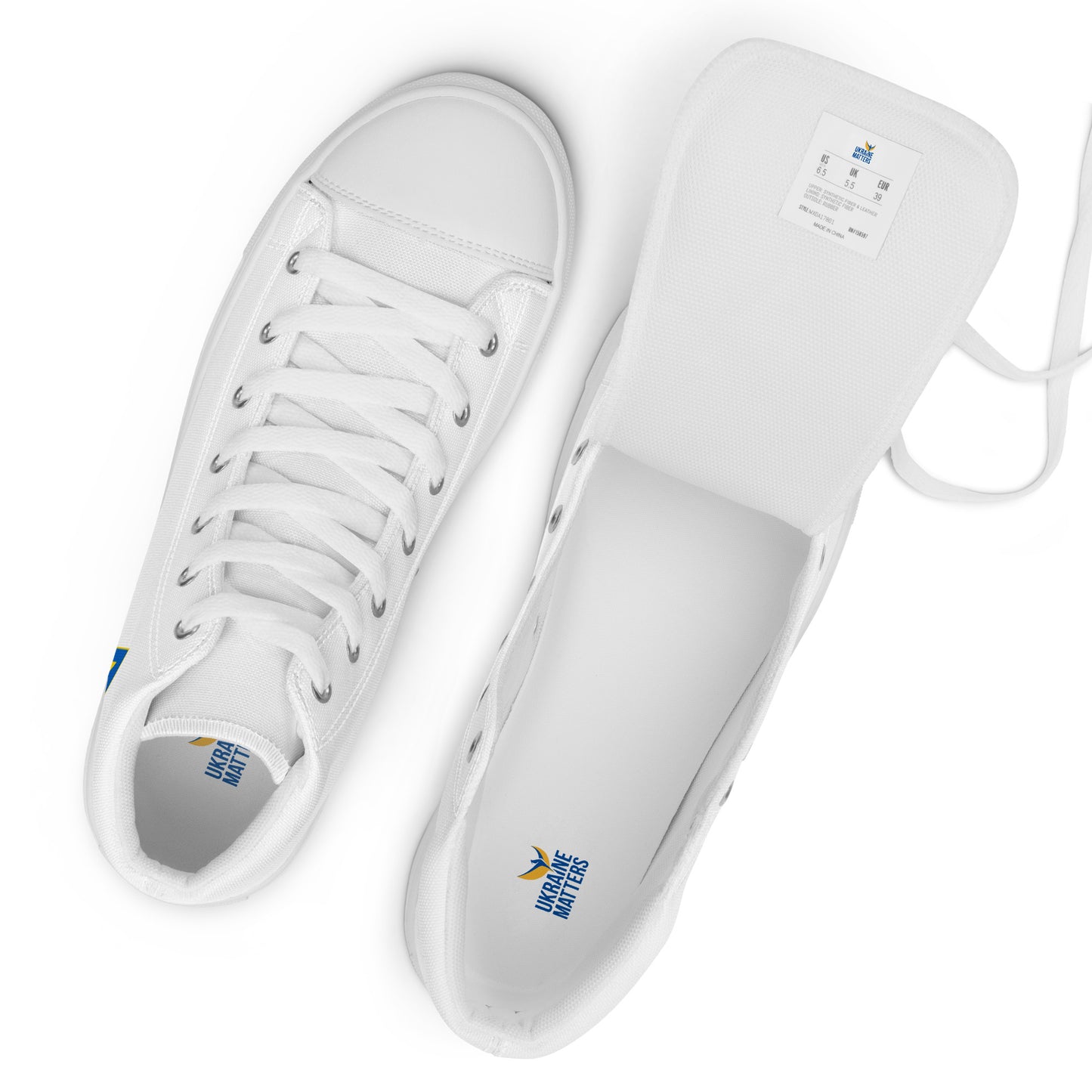 Men’s High Top White Canvas Shoes - Trident