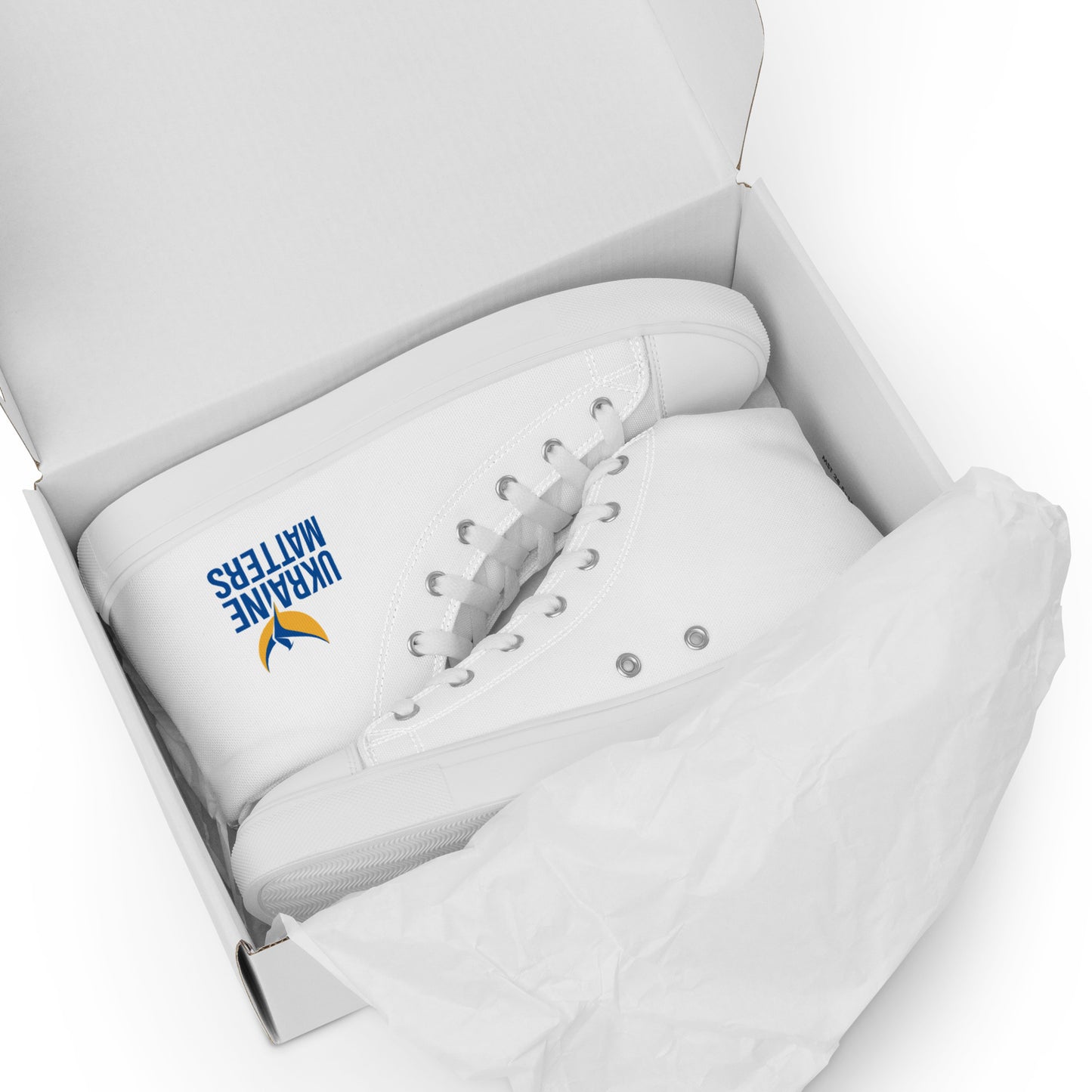 Men’s High Top Canvas Shoes - Ukraine Matters Logo