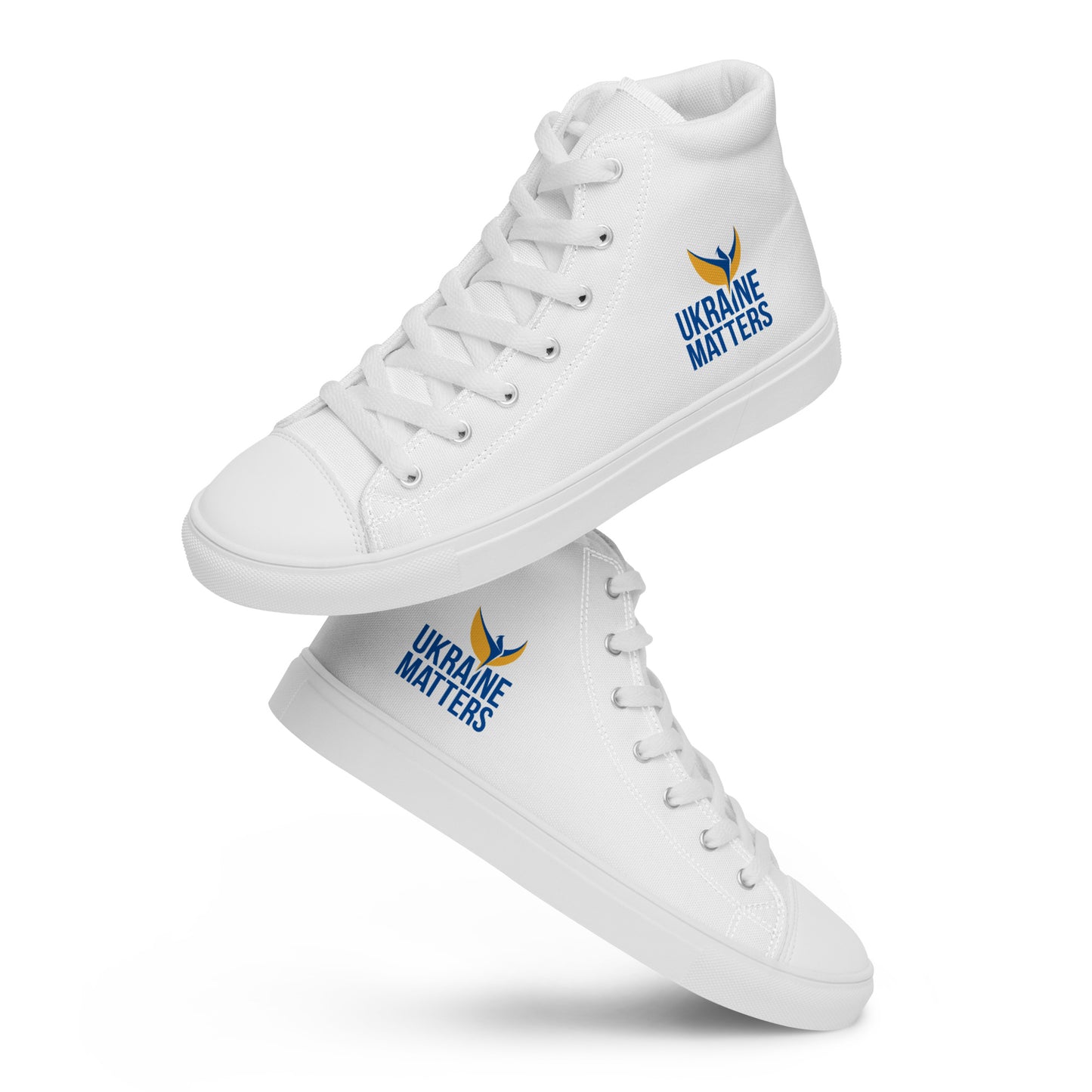 Men’s High Top Canvas Shoes - Ukraine Matters Logo