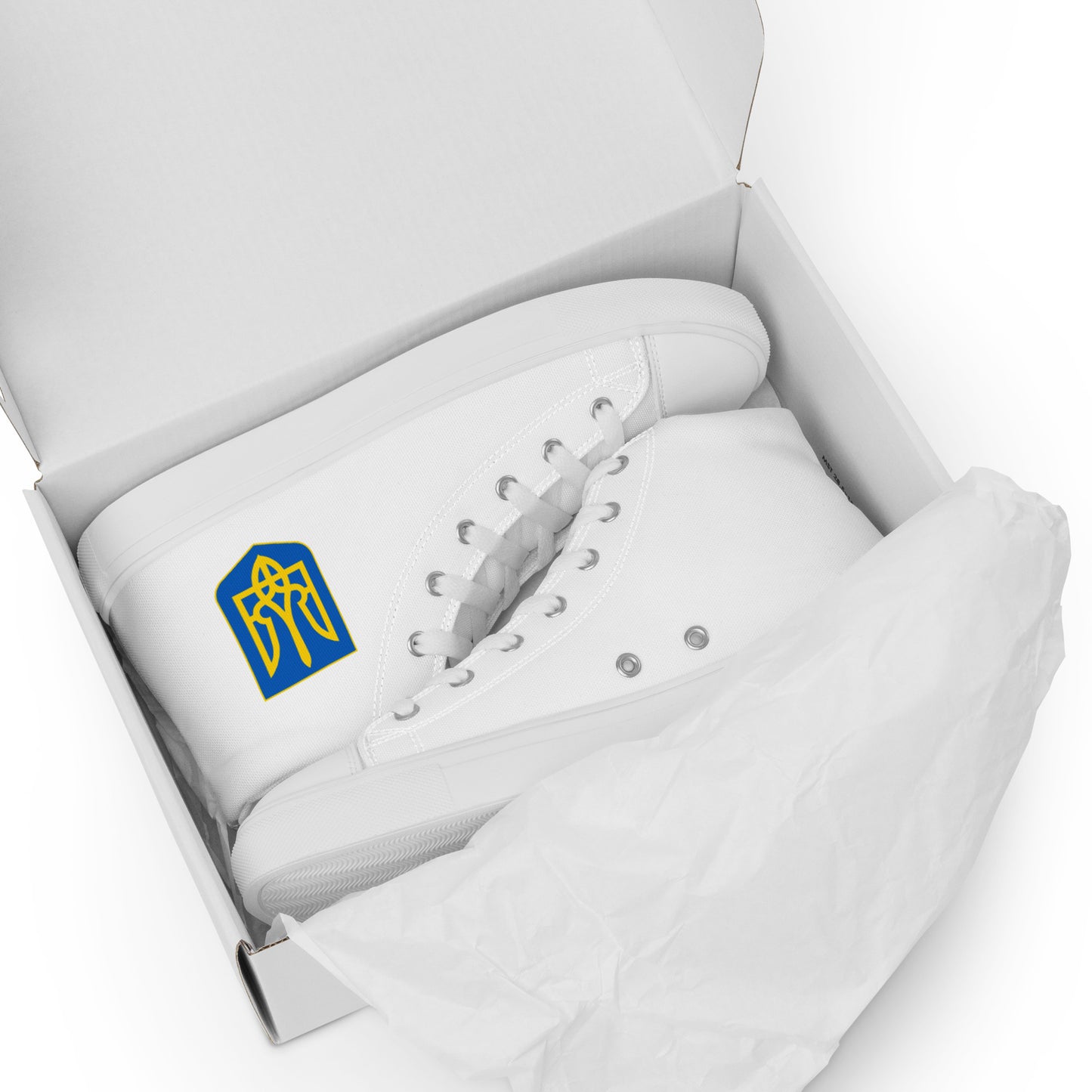 Men’s High Top White Canvas Shoes - Trident