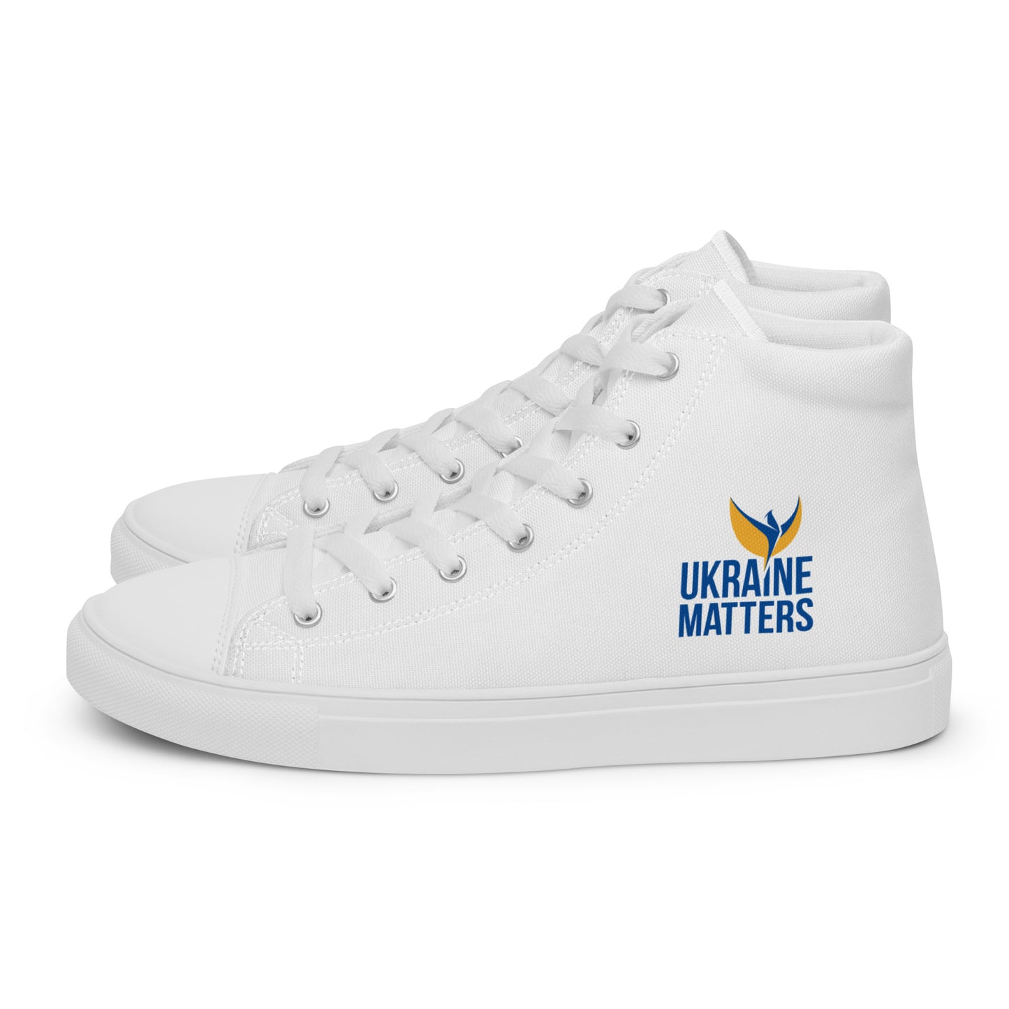 Men’s High Top Canvas Shoes - Ukraine Matters Logo
