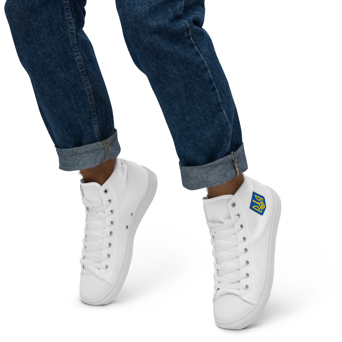 Men’s High Top White Canvas Shoes - Trident