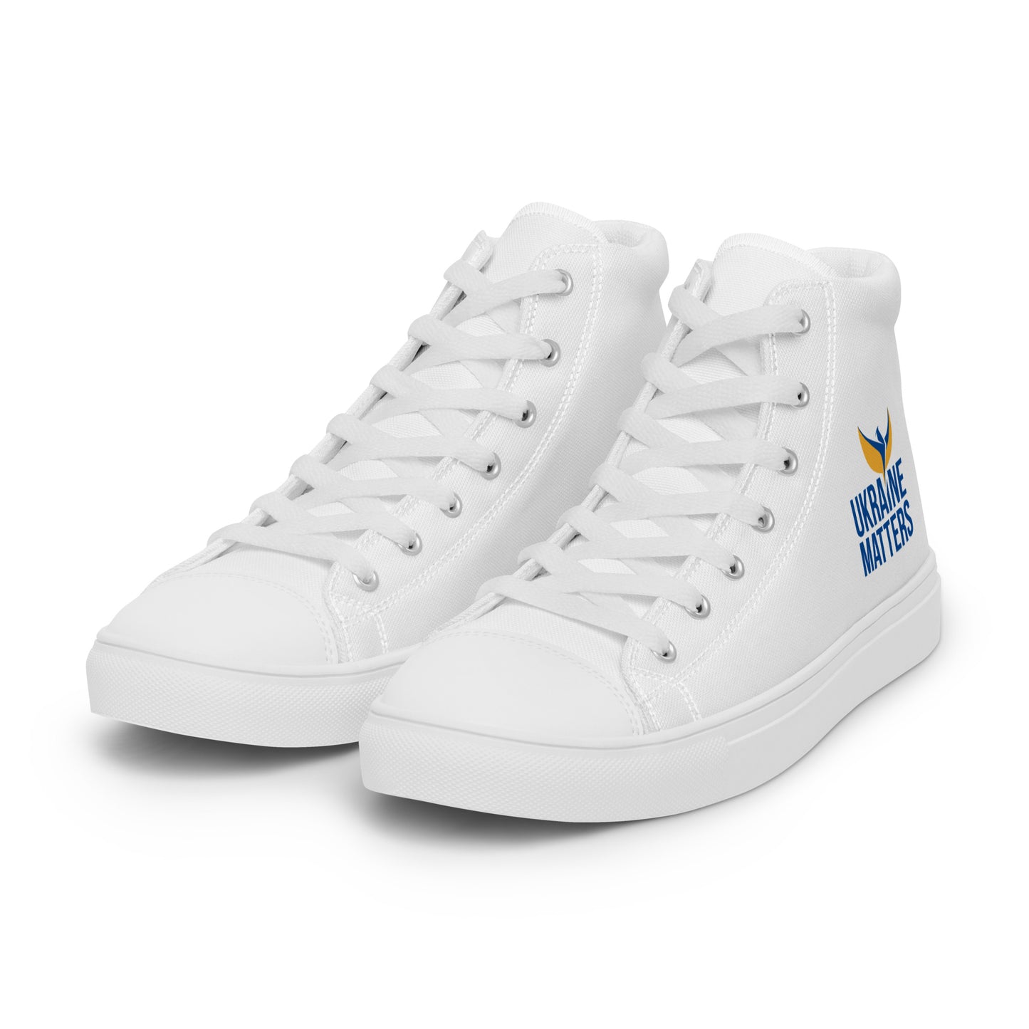 Men’s High Top Canvas Shoes - Ukraine Matters Logo