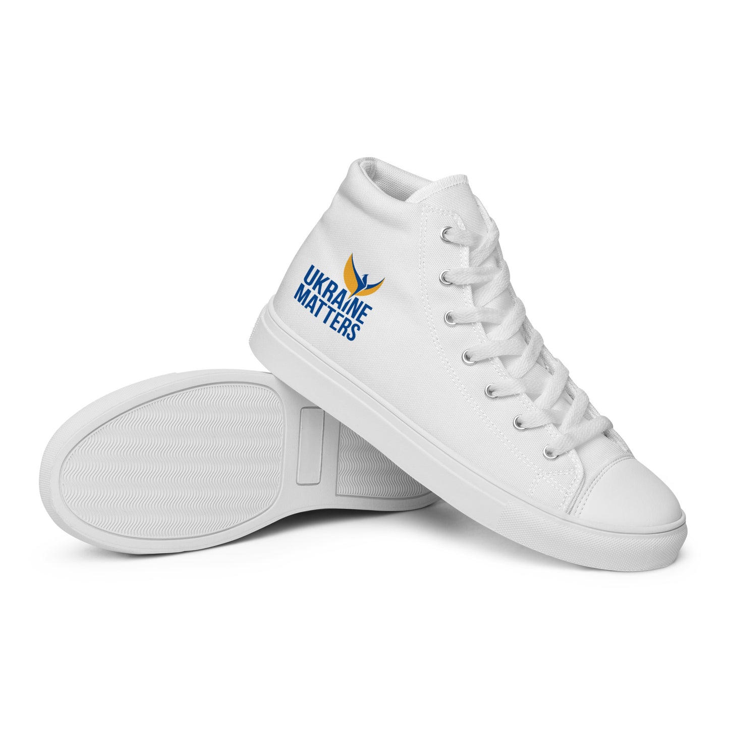 Men’s High Top Canvas Shoes - Ukraine Matters Logo