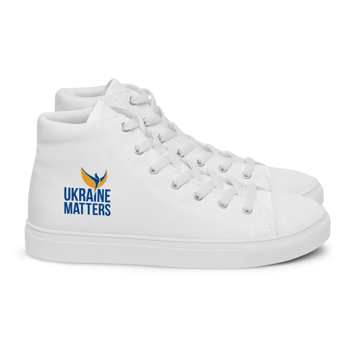 Men’s High Top Canvas Shoes - Ukraine Matters Logo