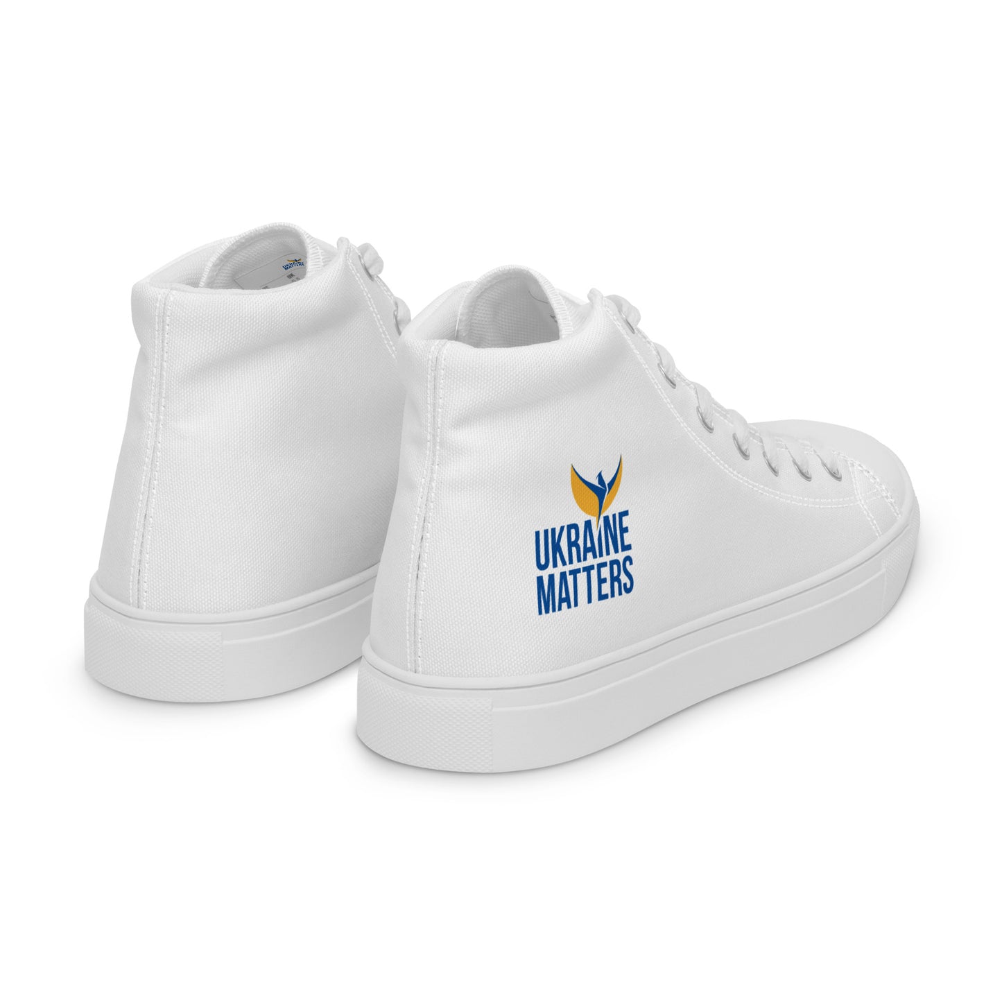 Men’s High Top Canvas Shoes - Ukraine Matters Logo