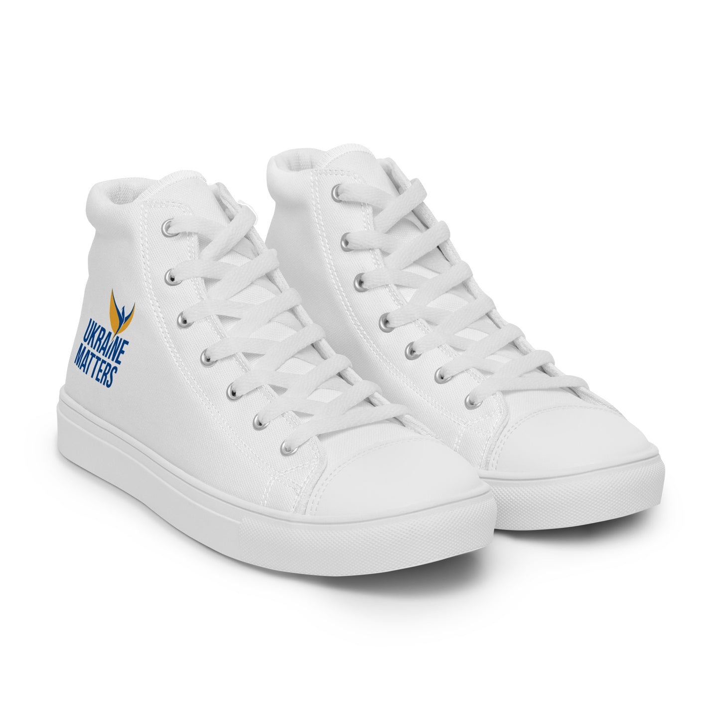 Men’s High Top Canvas Shoes - Ukraine Matters Logo