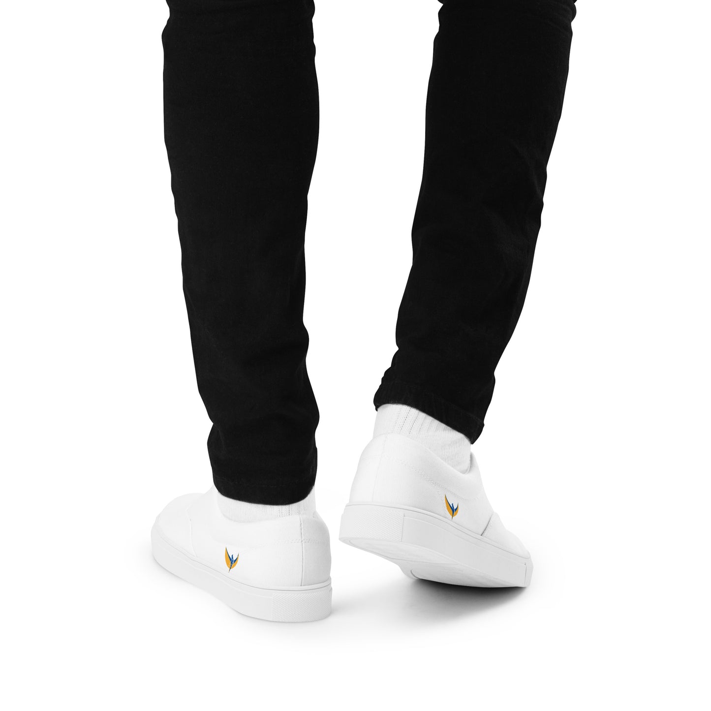 Men’s Lace-up White Canvas Shoes - Phoenix Incogni Side