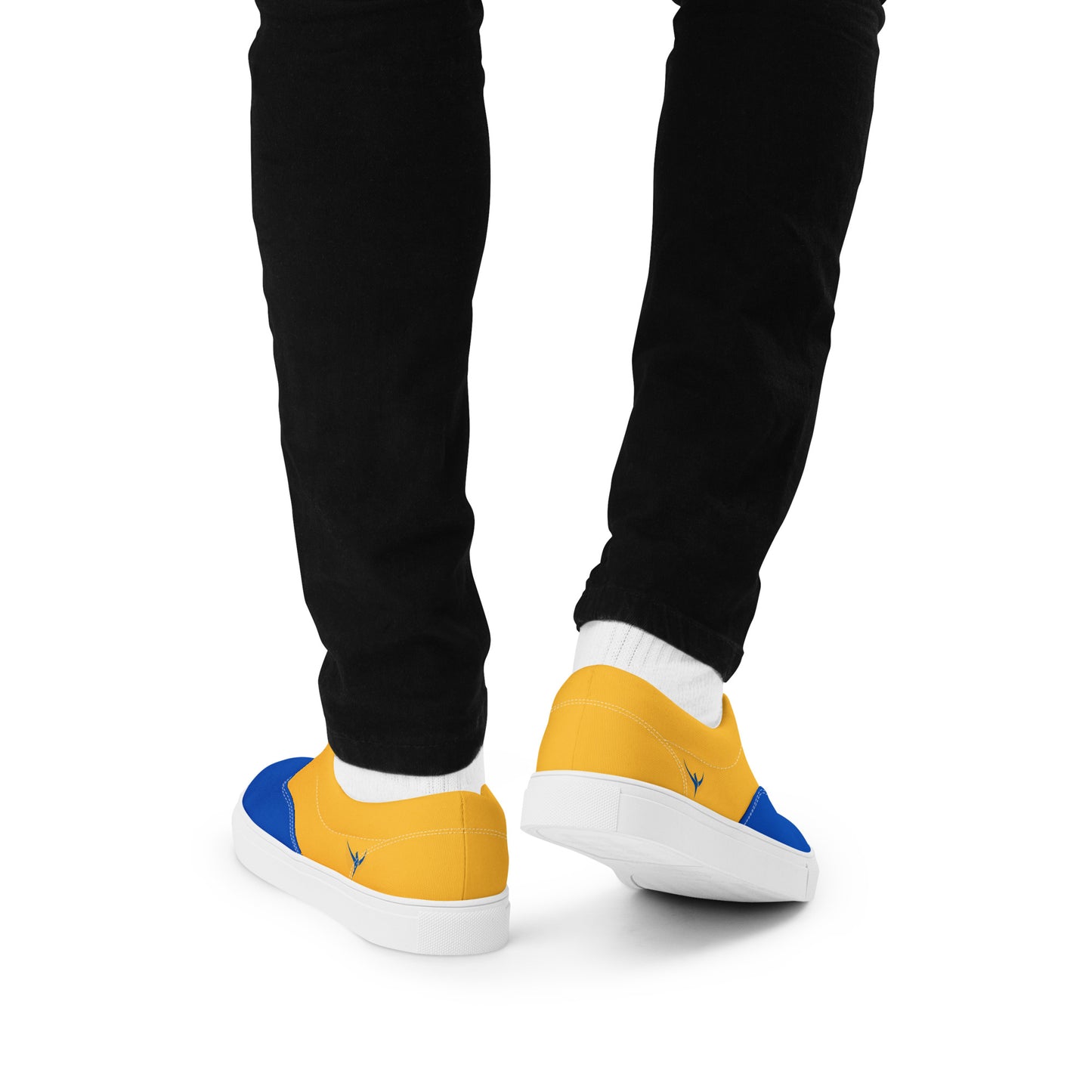 Men’s Lace-up Canvas Shoes - Ukrainian Colors